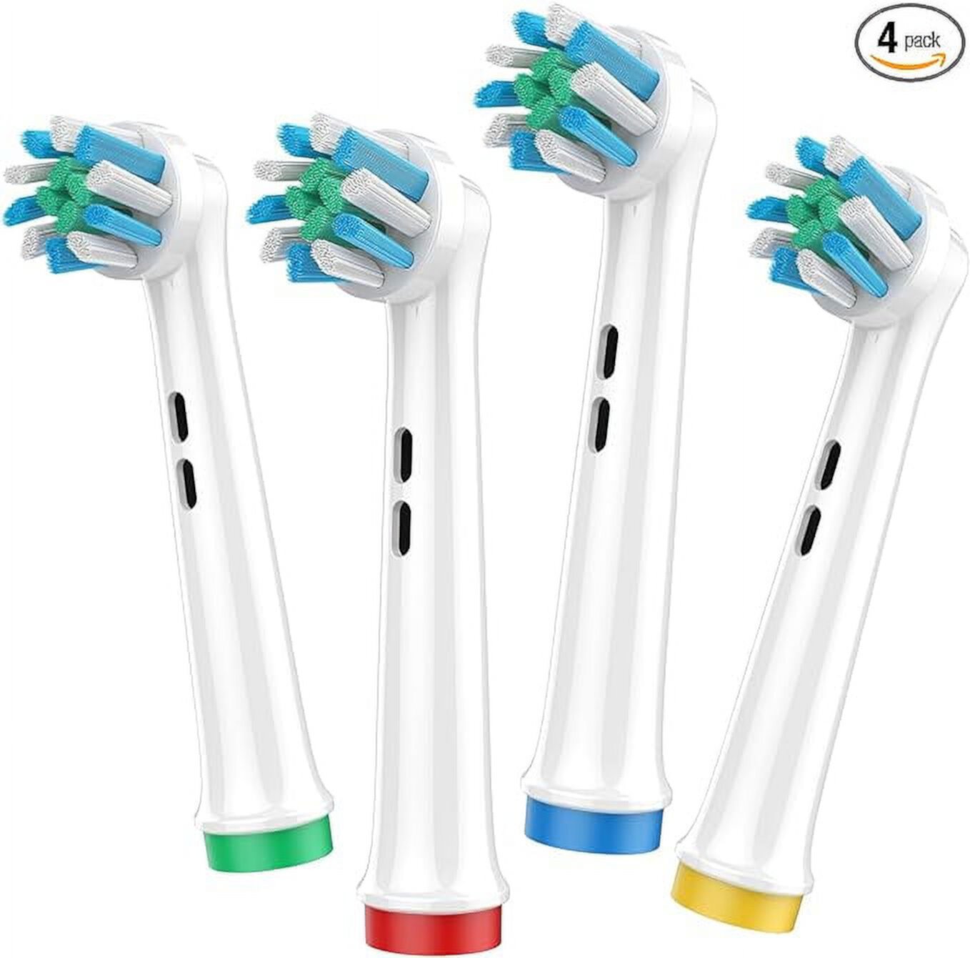 generic 4 Pack Electric Toothbrush Replacement Refill Heads with Twisted Bristles for Superior Plaque Removal – Ideal for Family Oral Health, Elegant White Generic