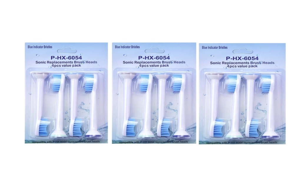 Oral Basics Sensitive Brush Heads Pro-Results - Compatible with Philips Sonicare Toothbrush (P-HX6054) (12 Pack) Oral Basics