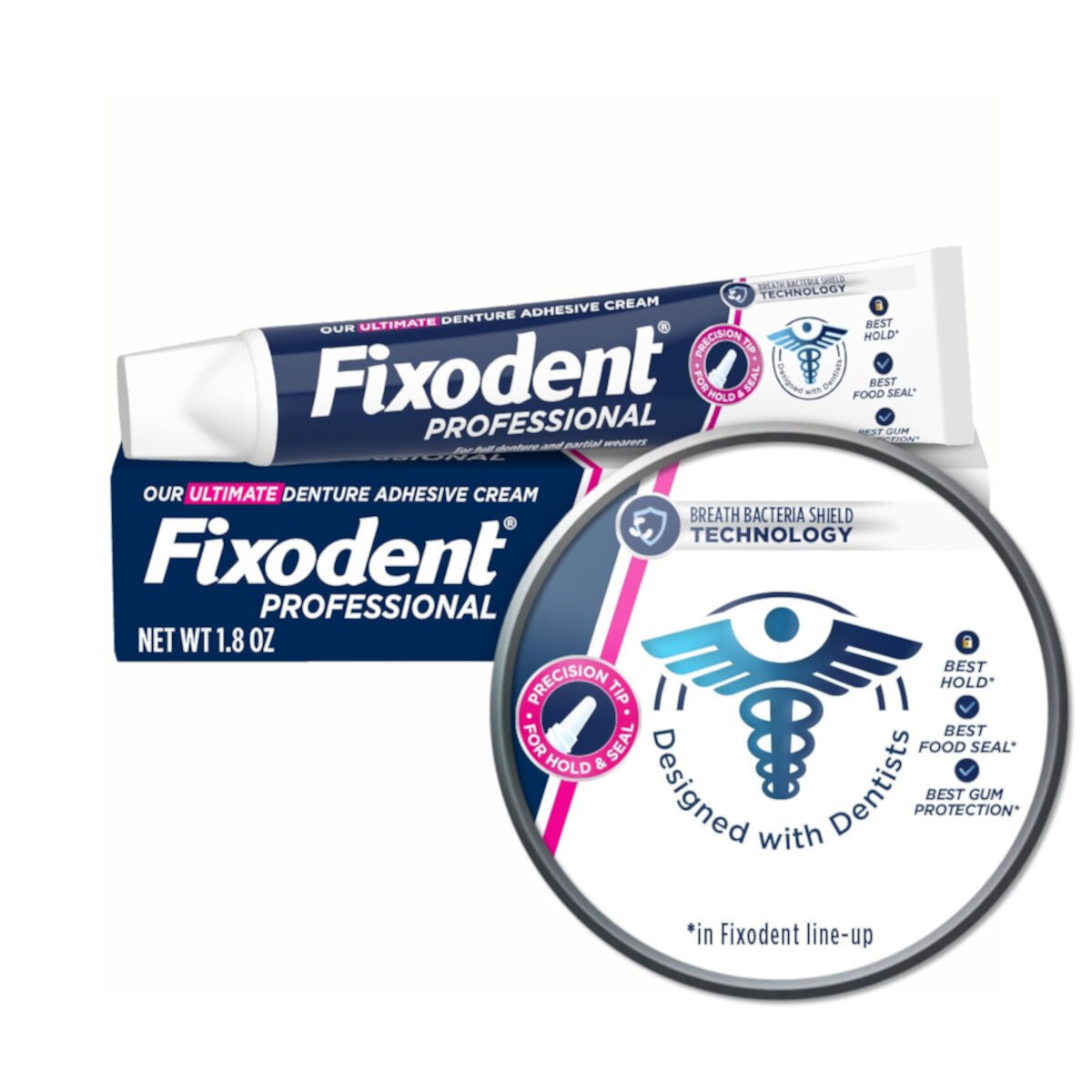 Fixodent Professional Ultimate Denture Adhesive Cream, 1.8 oz, 2 Pack Fixodent