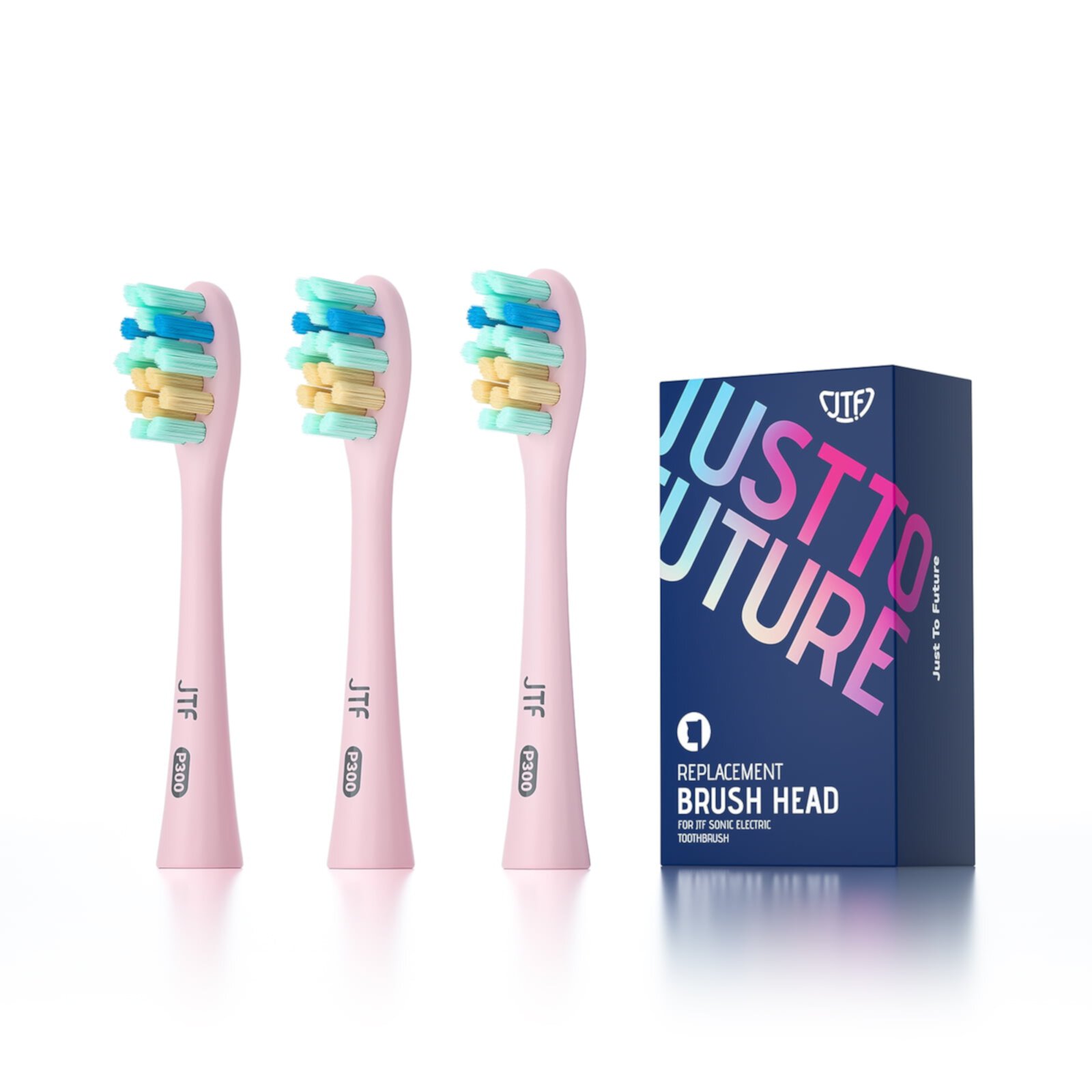 JTF electric toothbrush replacement brush heads for P300 ,Pack of 3,Pink JTF