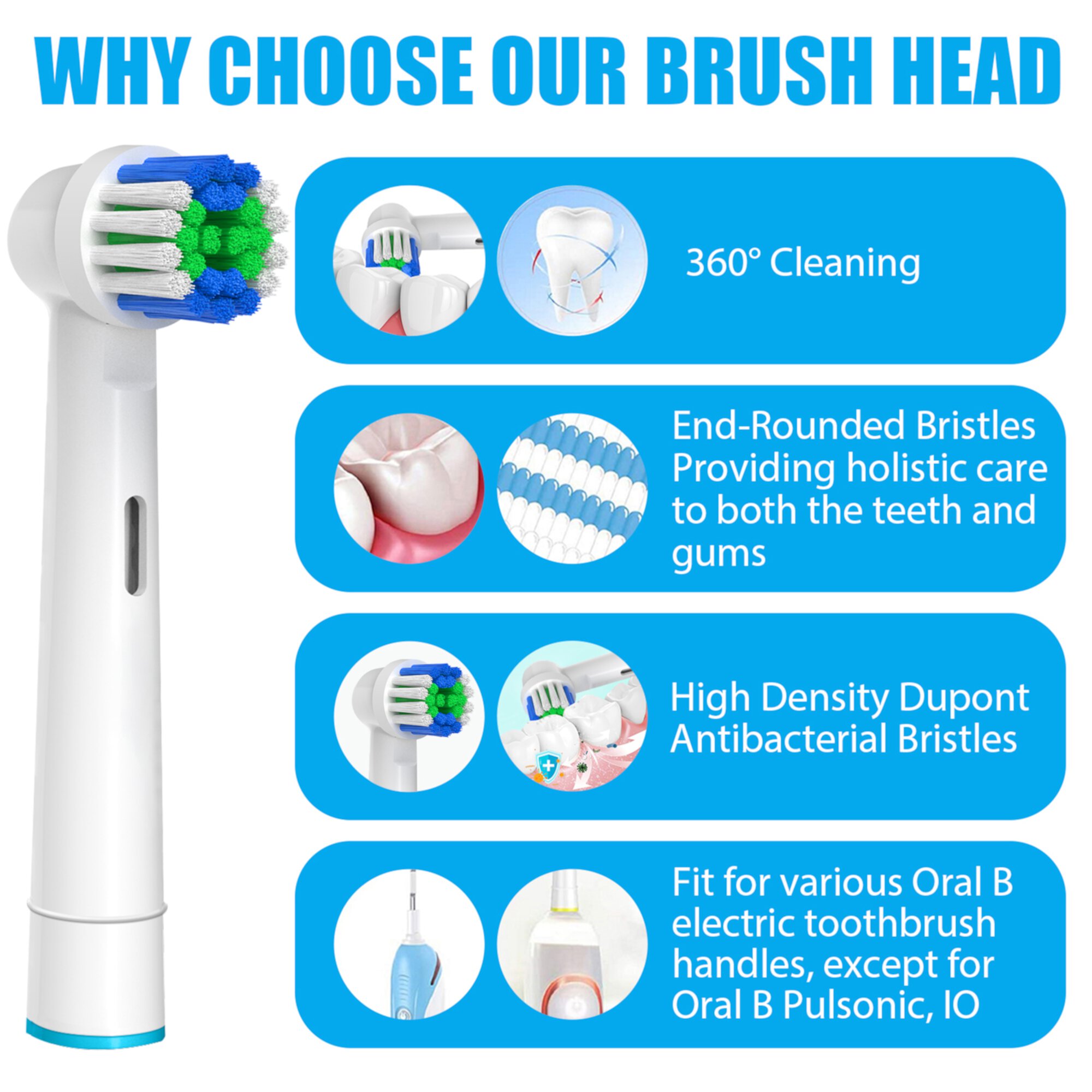 20 Pcs Replacement Toothbrush Heads Compatible with Oral-B, Electric Brush Heads for Oral B Replacement Heads Refill Pro 500/1000/1500/3000/3757/5000/7000/7500/8000 Visit the GENKENT Store