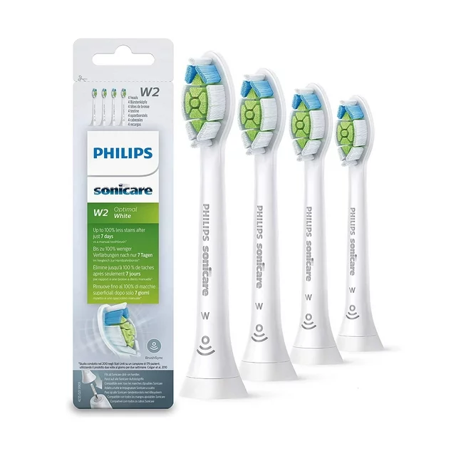 W2 Toothbrush Replacement Heads Compatible with Philips DiamondClean Optimal Clean Series Toothbrush Brush Head, HX6064/95, 4 Pack, White Compatibility