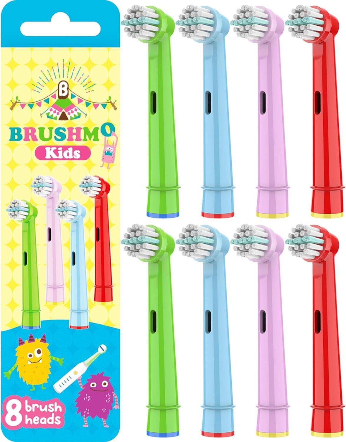 Brushmo Kids Toothbrush Replacement Heads Compatible with Oral B Electric Toothbrush, Soft Bristles and Small Heads for Sensitive Teeth and Gums, 8 Pack Visit the Brushmo Store