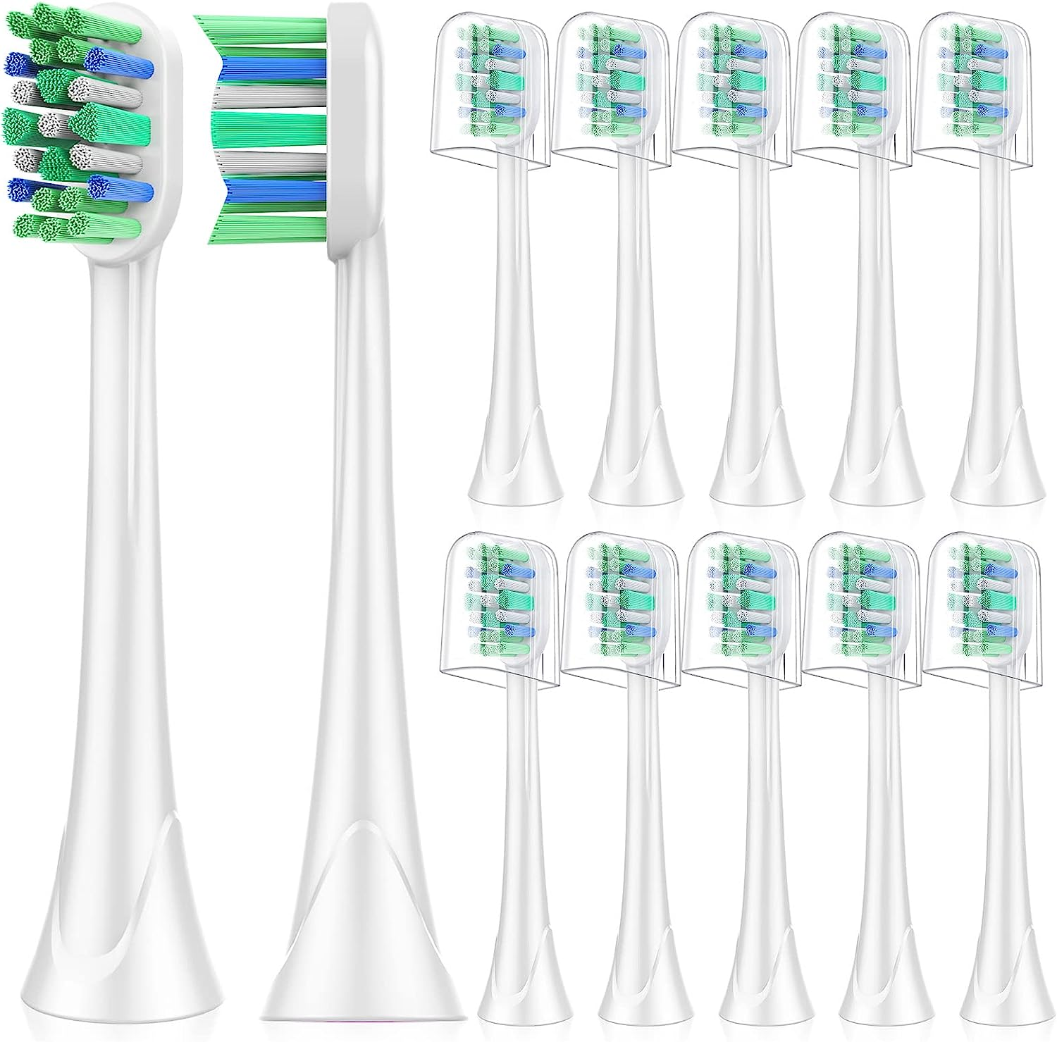 Replacement Toothbrush Heads for Philips Sonicare：12 Pack Sonic Replacement Electric Brush Head Compatible with Plaque Control Snap-on Compatibility