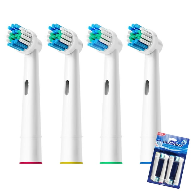 Genkent Replacement Brush Heads Compatible with Oral B Toothbrush, Electric Toothbrush Heads for Oral B Replacement Heads Refill, 4 Pack GENKENT