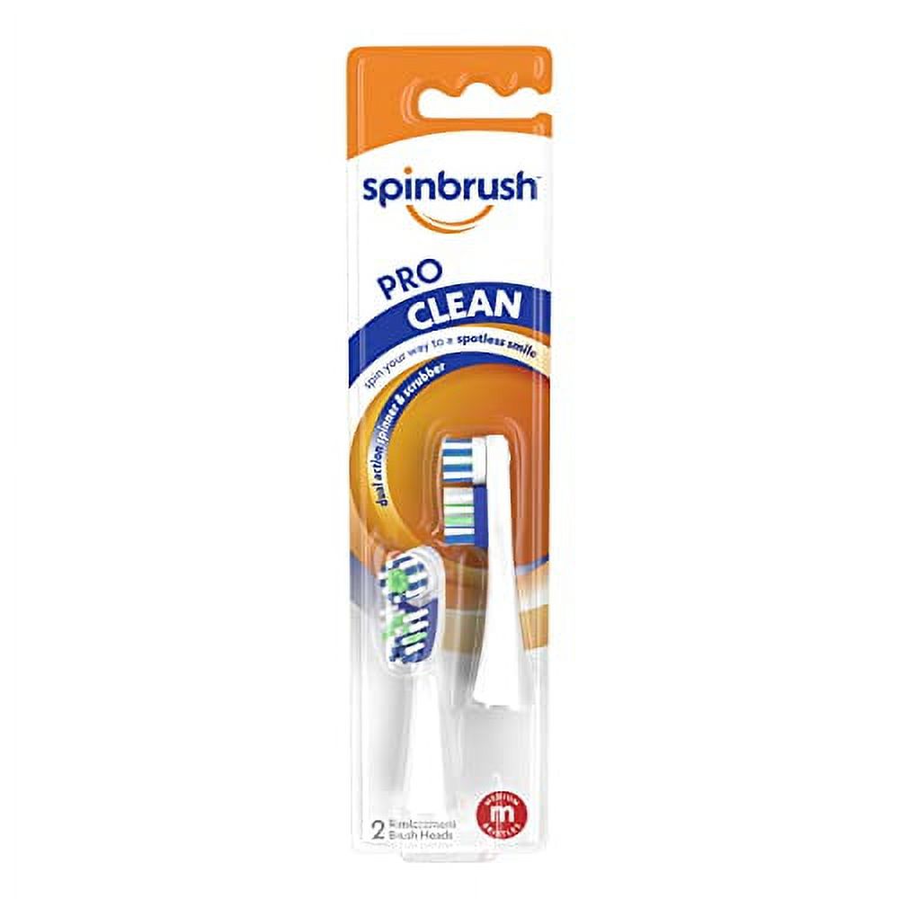 Spinbrush Pro Clean Replacement Heads, Medium Bristles, For Battery Toothbrush, 2-Pack Visit the Spinbrush Store