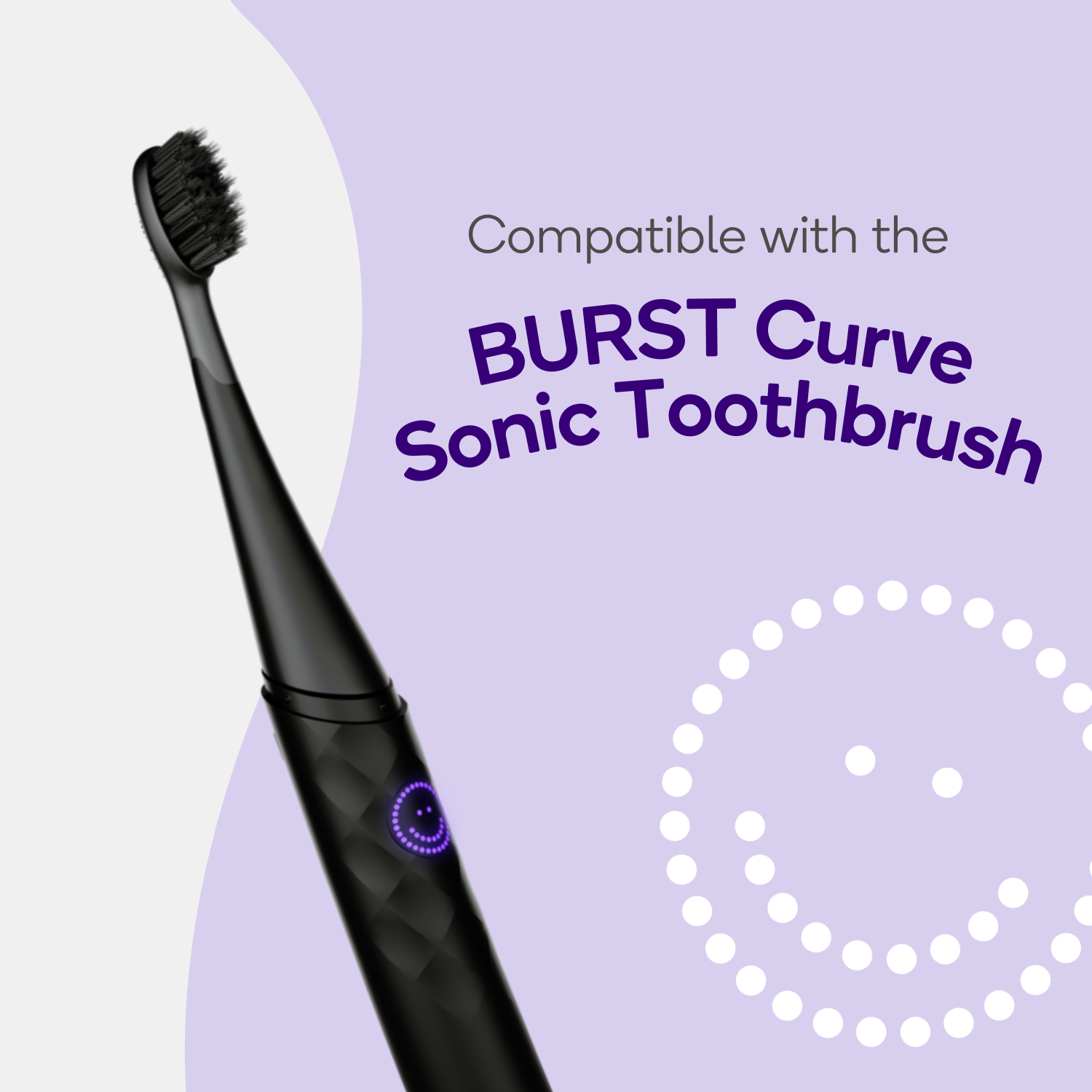 Burst Curve Sonic Toothbrush Replacement Head, Black, 1 Count Burst