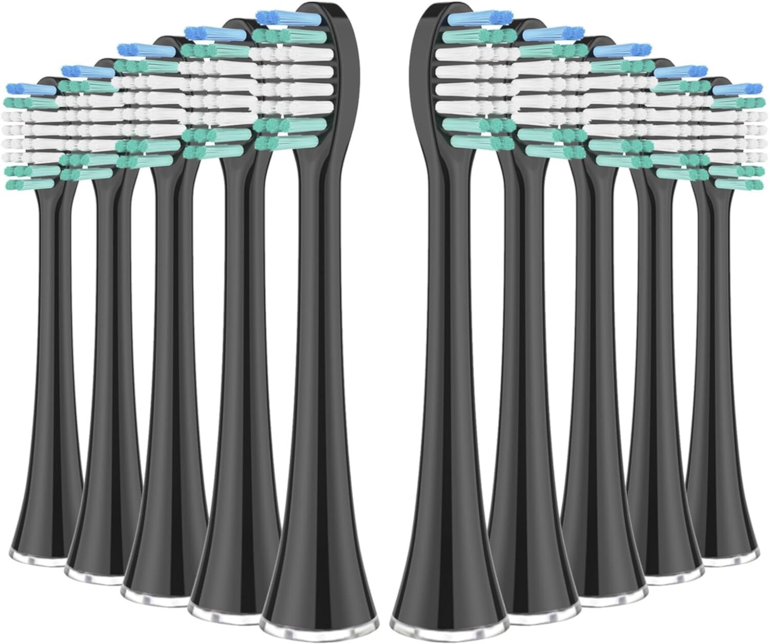 YUNCHI Replacement Toothbrush Heads 10 Pack for AquaSonic Black Series, Vibe Series, Black Series pro, and for Duo Series pro Electric Toothbrush, White YUNCHI