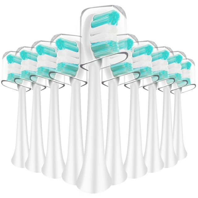 Replacement Toothbrush Heads Compatible with AquaSonic Black Series Vibe Series Electric Toothbrush, Curved Shape Design Planted with Nylon Bristle White Othanary