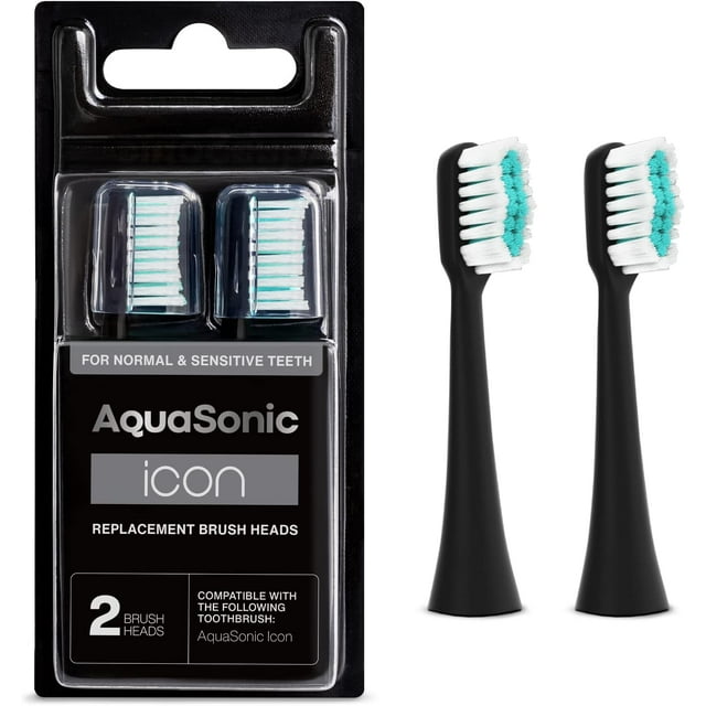 AquaSonic Icon Navy Replacement Brush Heads - 2 Pack AQUASONIC