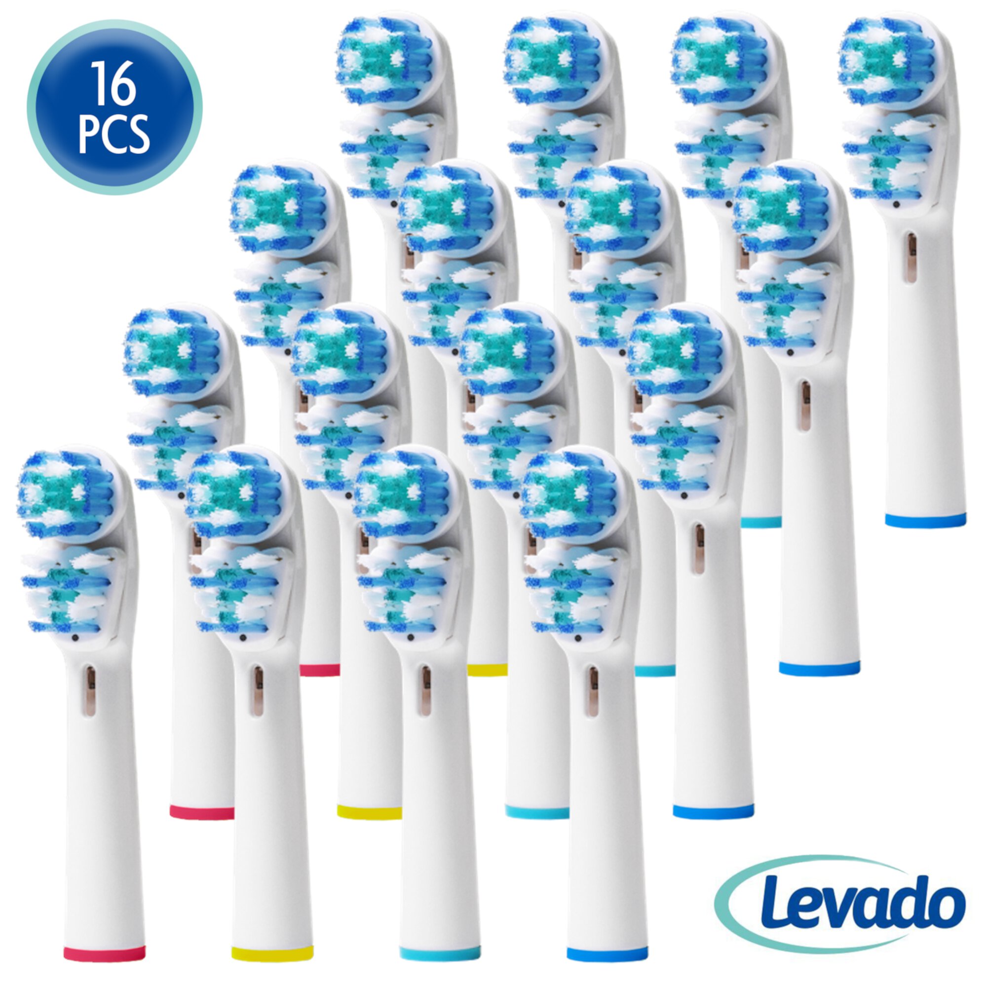 Replacement Brush Heads Compatible with OralB Braun- Best Double Clean, Pack of 16 Electric Toothbrush Replacement Heads- for Oral B Pro, 1000, 8000, 9000, Sonic, Adults, Kids, Vitality, Dual Plus! Alayna