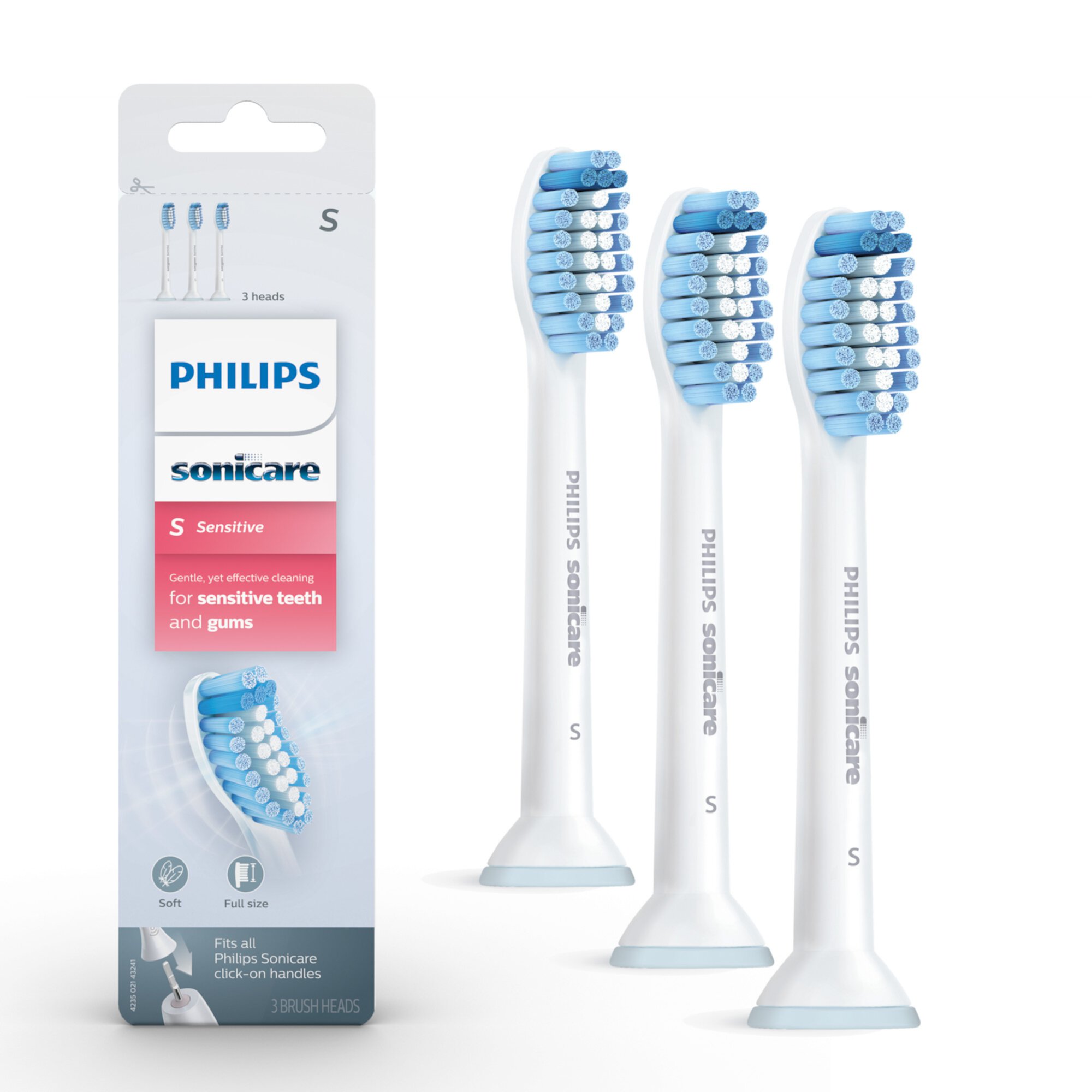 Philips Sonicare Sensitive Replacement Toothbrush Heads For Sensitive Teeth, HX6053/64, 3-pk Visit the Sonicare Store