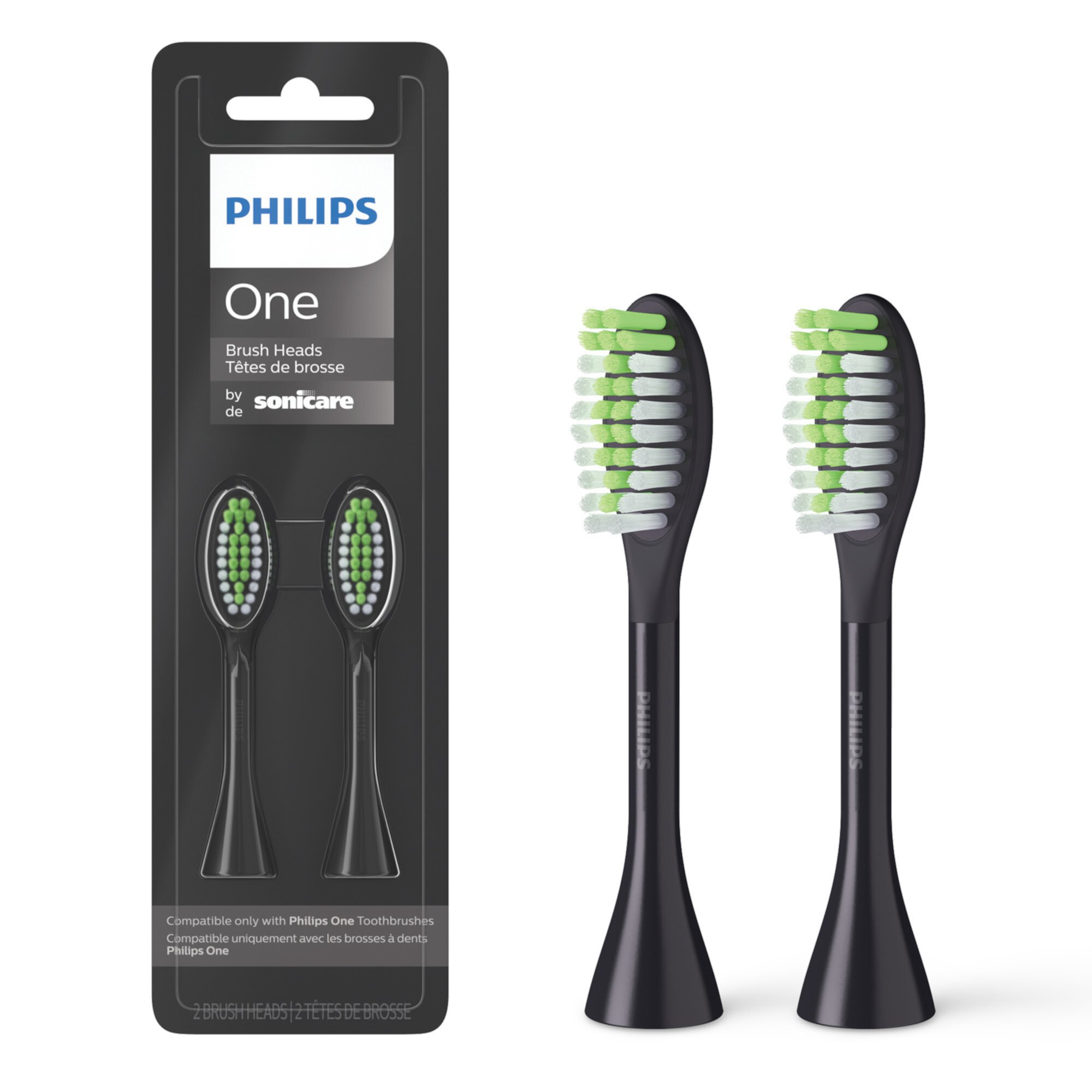 Philips One By Sonicare 2 Unidades de Cabezales, Negro BH1022/06 Visit the Sonicare Store