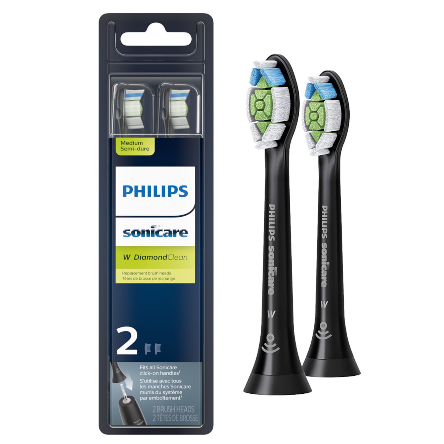 Philips Sonicare Diamondclean Replacement Toothbrush Heads, HX6062/95, Brushsync™ Technology, Black 2-pk Visit the Sonicare Store