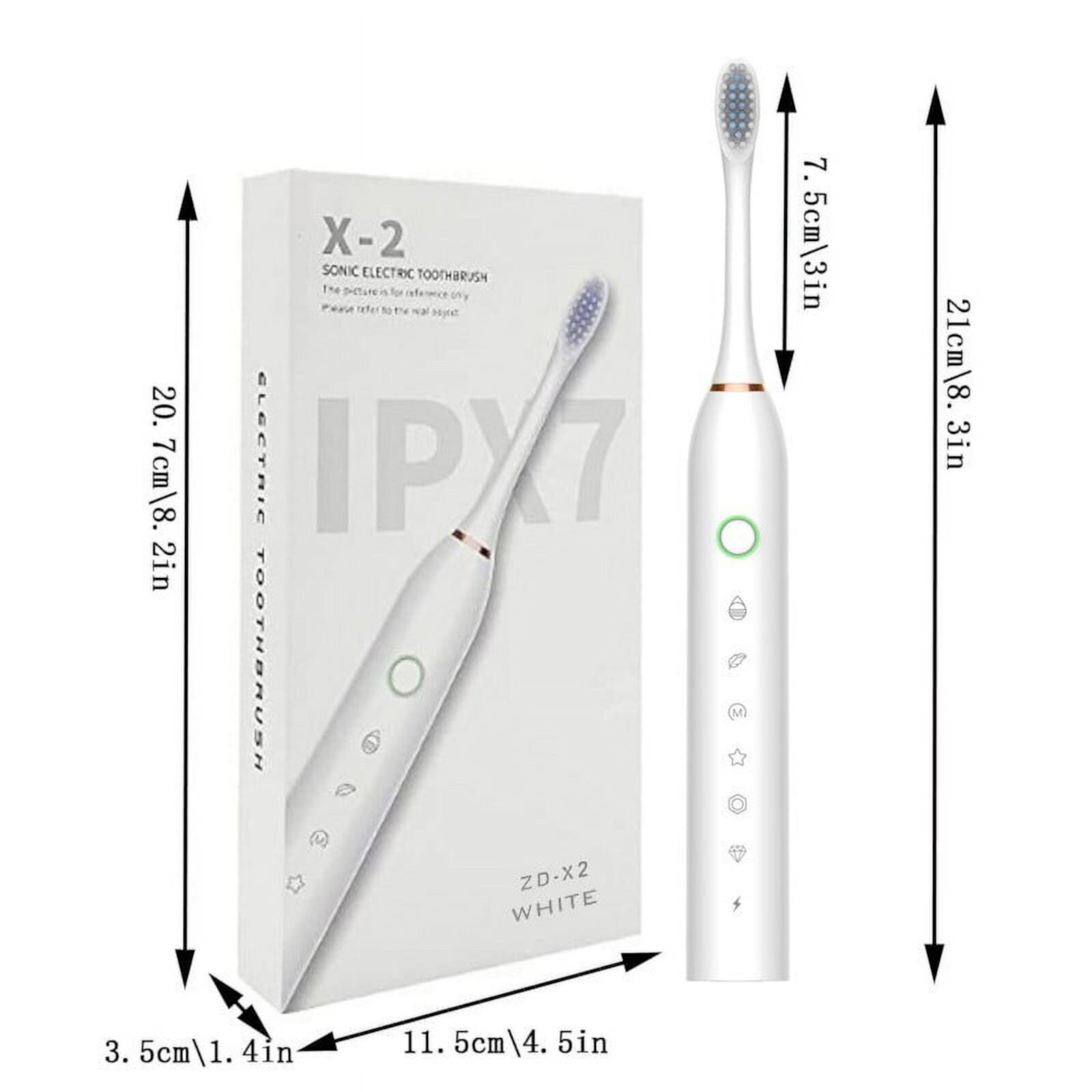 Electric Toothbrush White Four Brush Heads With Charger Holder Automatic Toothbrush Set Unbrand