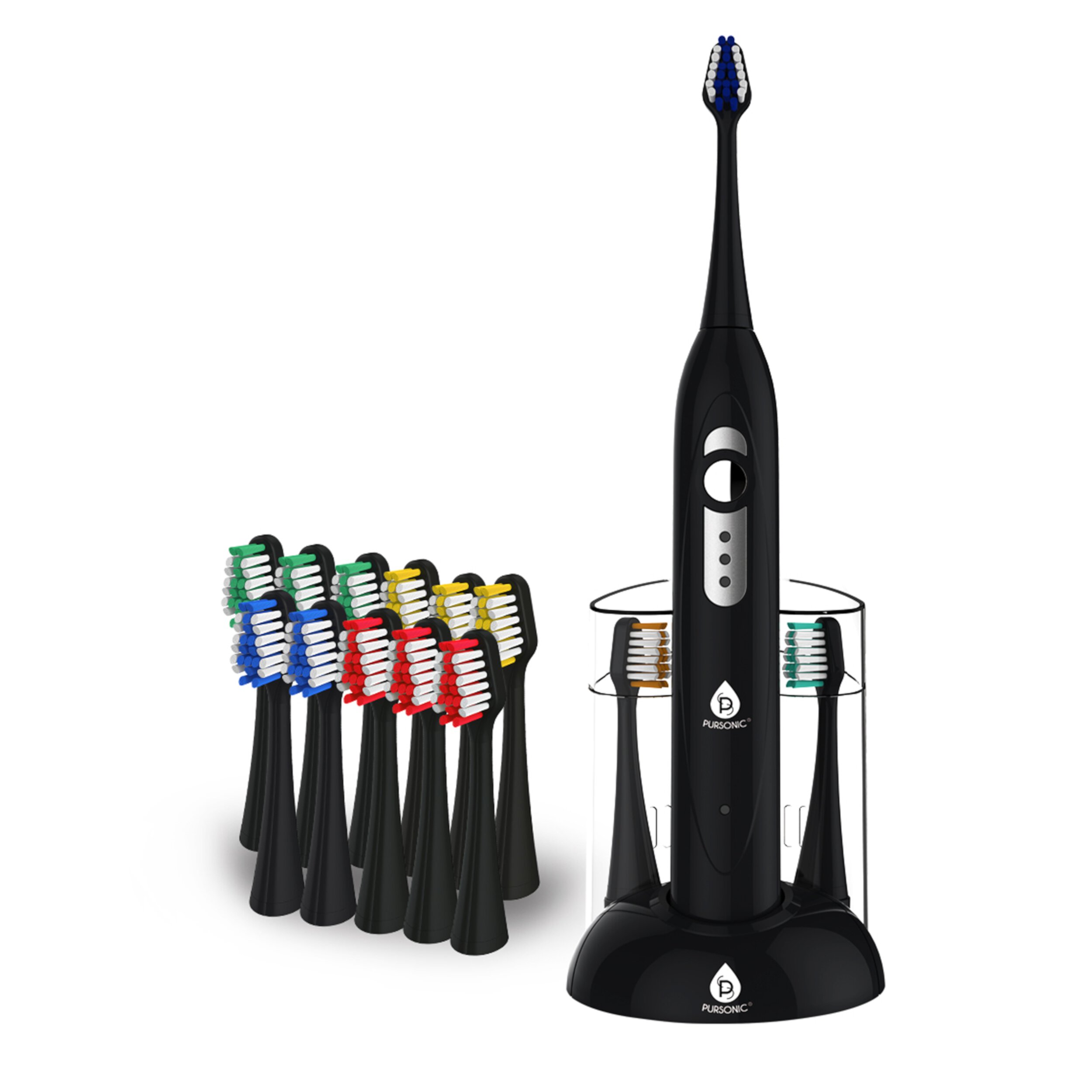 Pursonic 15-Piece Sonic Toothbrush in Black Pursonic