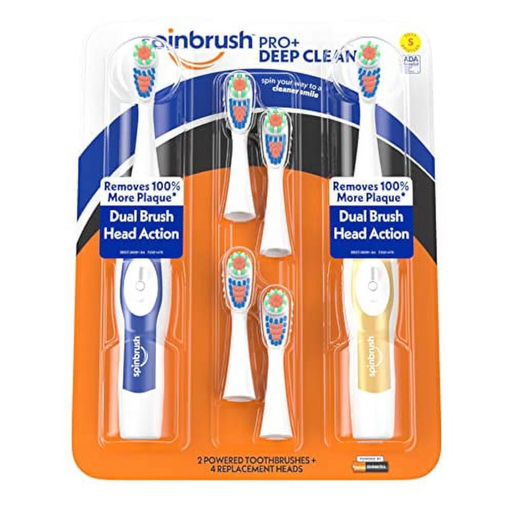 ARM & HAMMER Spinbrush PRO Clean Soft Family Pack- 2 Brushes Plus 4 Refill Heads- Battery Powered Toothbrush Multi-Pack- Soft Bristles Visit the Spinbrush Store