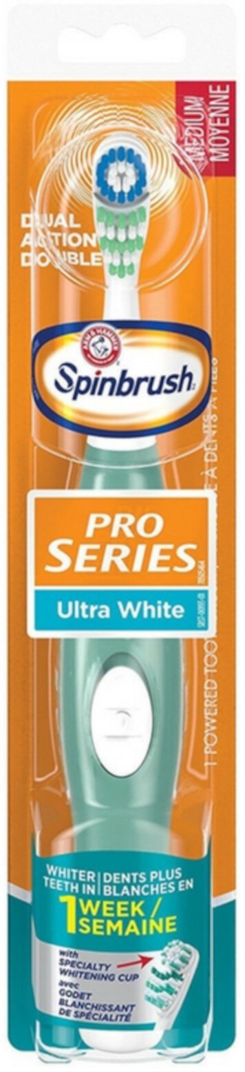 ARM & HAMMER Spinbrush Pro Series Ultra White Toothbrush, Medium 1 ea Arm & Hammer