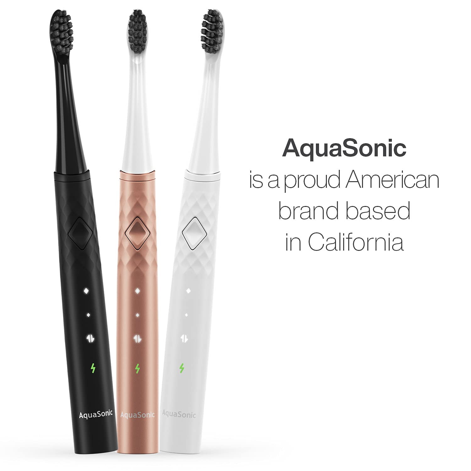 AquaSonic Pulse Electric Toothbrush, Whitening Bristles, Rose Gold AQUASONIC