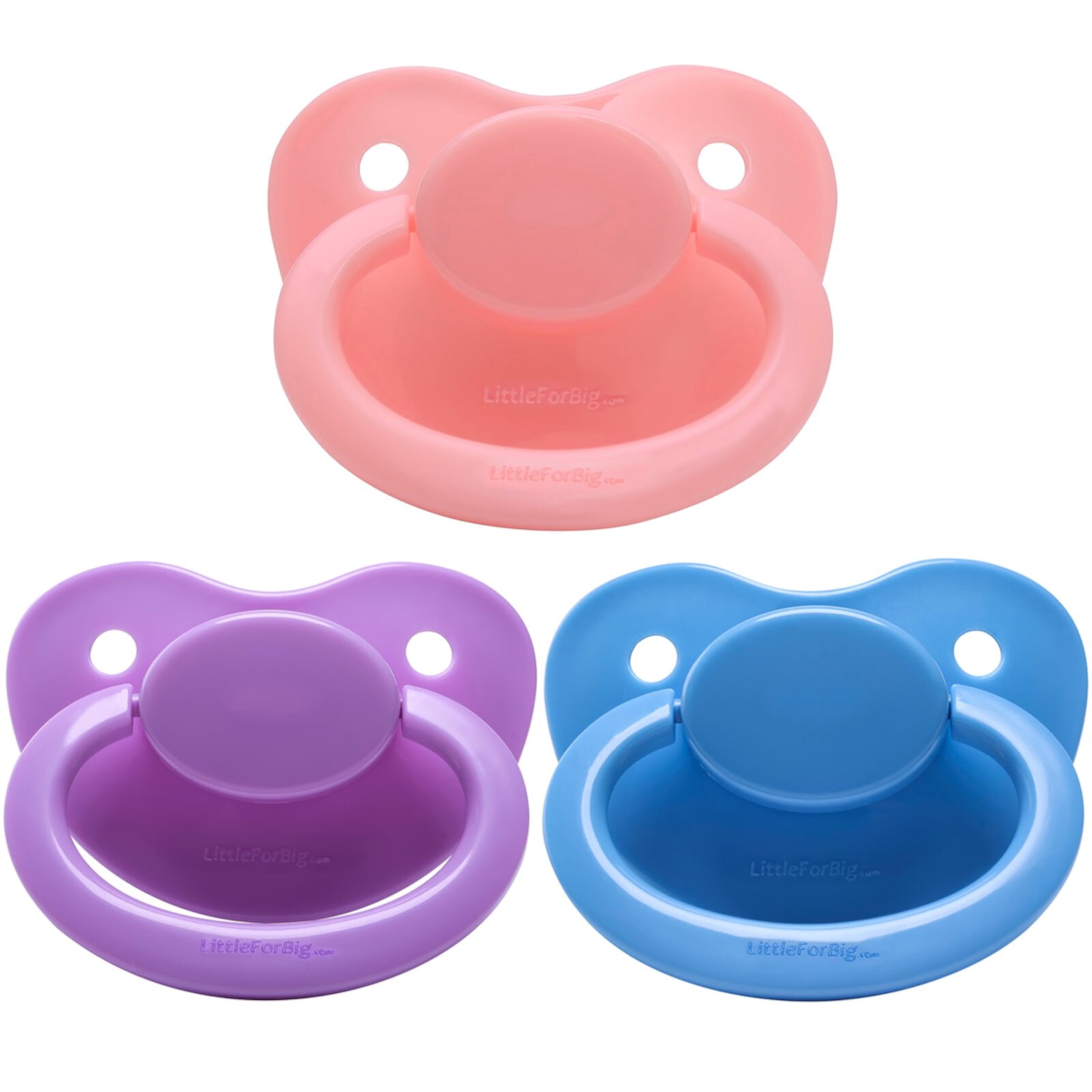 LittleForBig BigShield Generation-1 Pacifier 3 Paci Pack - Pink LightBlue Lightpurple Littleforbig