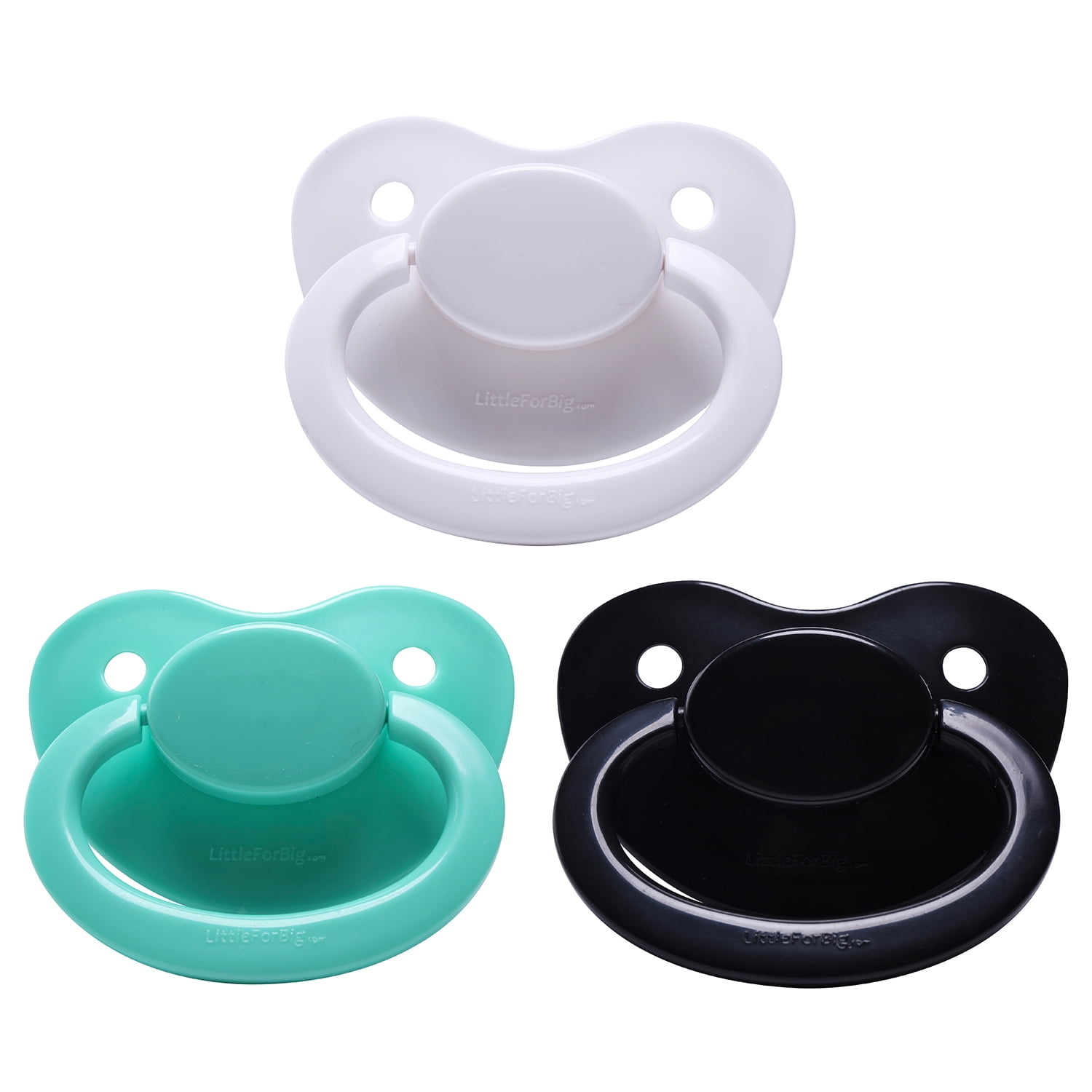 LittleForBig 3-Pacifier Pack BigShield Gen-1 Black White Green Littleforbig