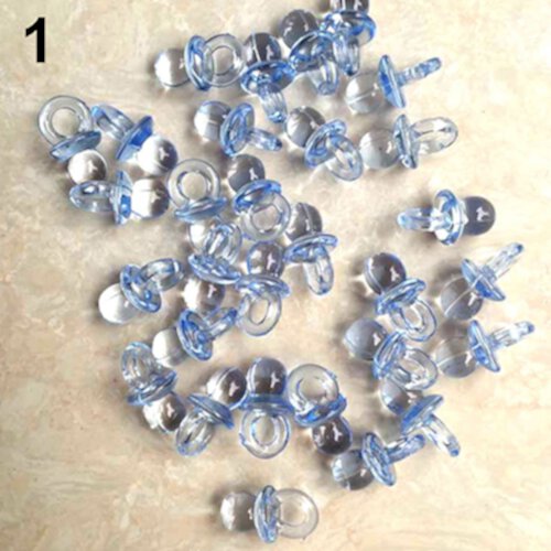 Yesbay 50 Pcs Clear Acrylic Mini Pacifiers Baby Shower Party Favor Girl Boy Game Decor,Mini Pacifiers Yesbay