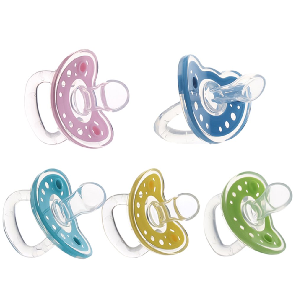 5 Pcs Infant Pacifier Baby Soother Silicone Pacifier Portable Mini Baby Pacifier (Mixed Color) NUOLUX