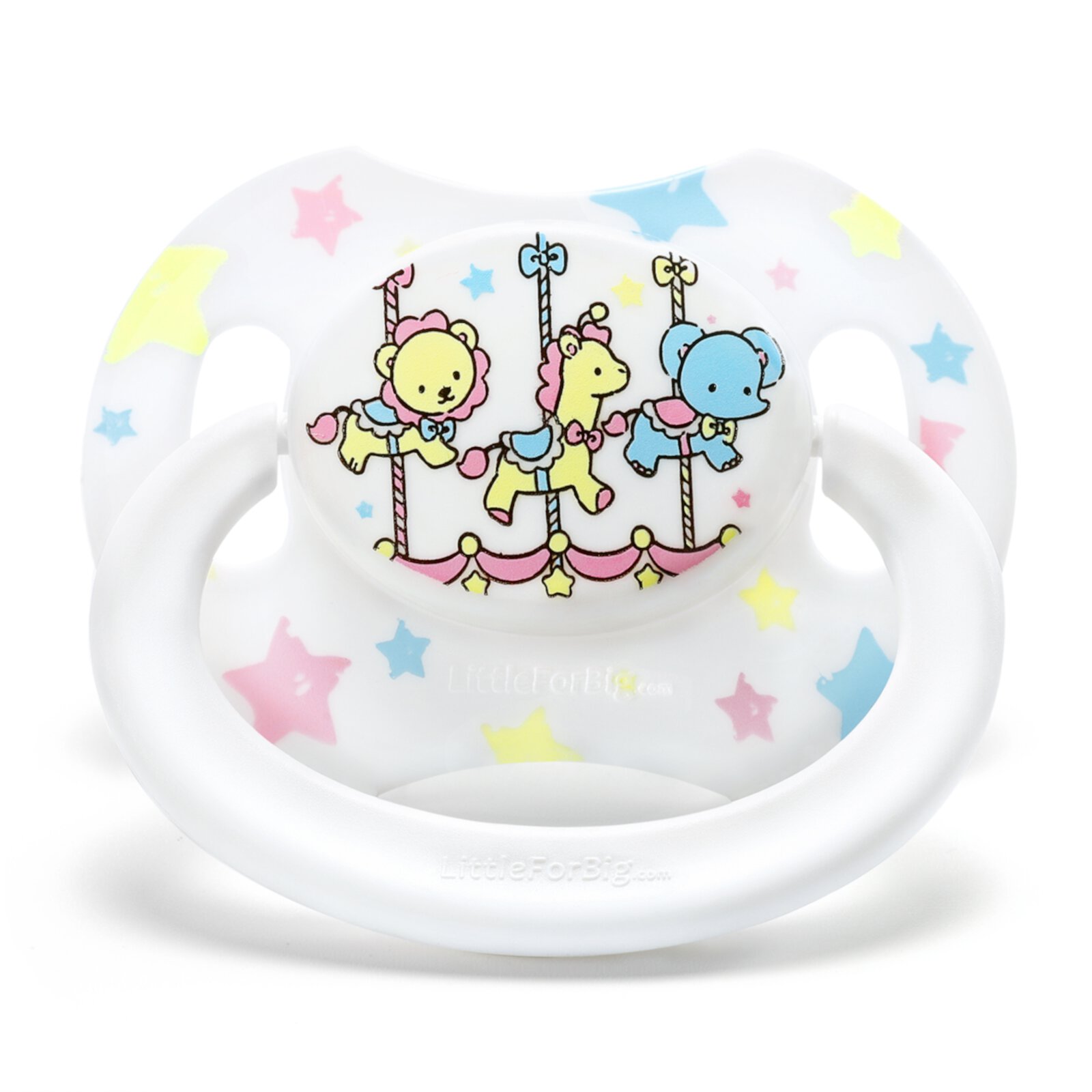 Littleforbig Bigshield Generation-II Adult Sized Pacifier White Little Circus Carousel Pattern Littleforbig