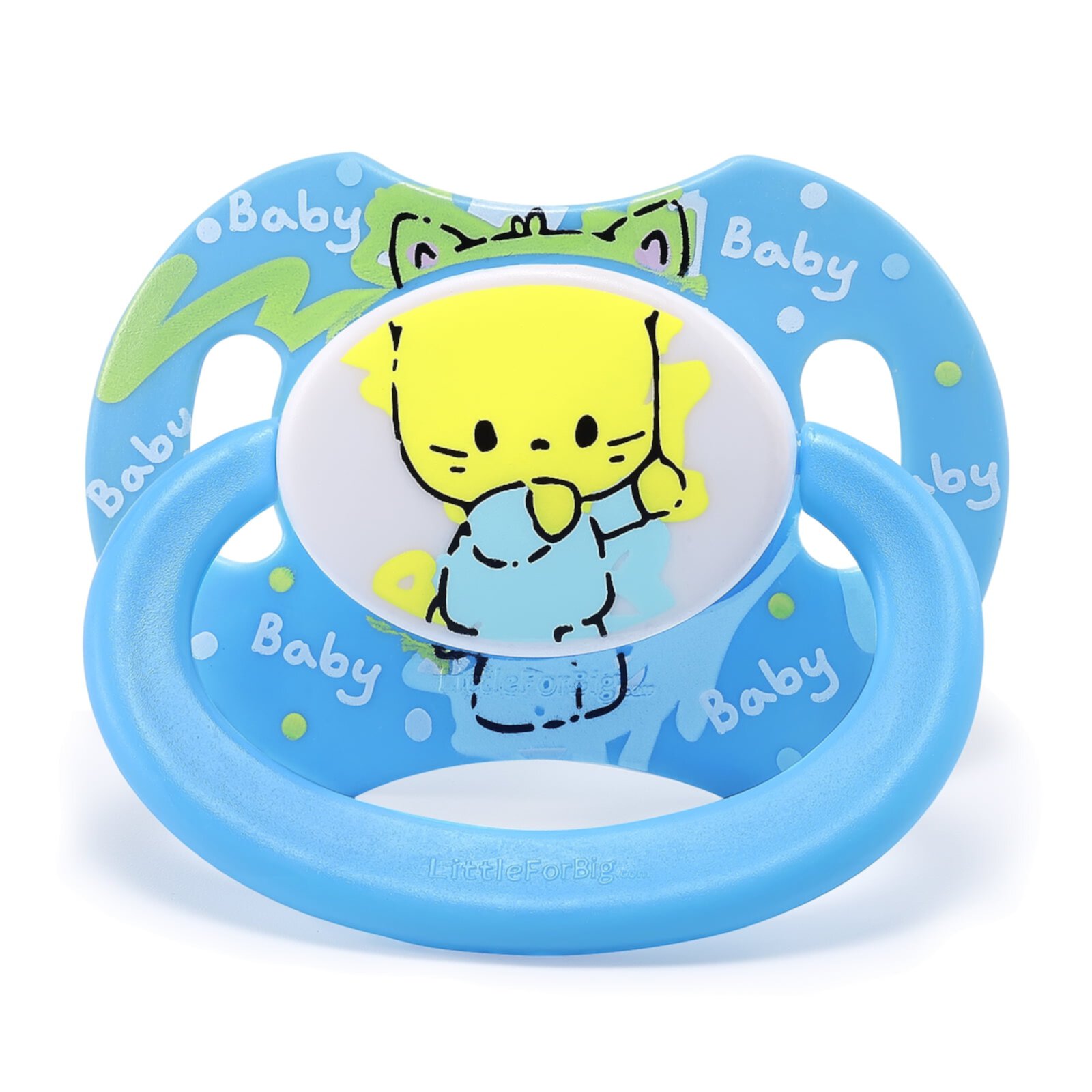 Littleforbig Bigshield Generation-II Adult Sized Pacifier Baby Cuties Pattern Blue Kitty Littleforbig