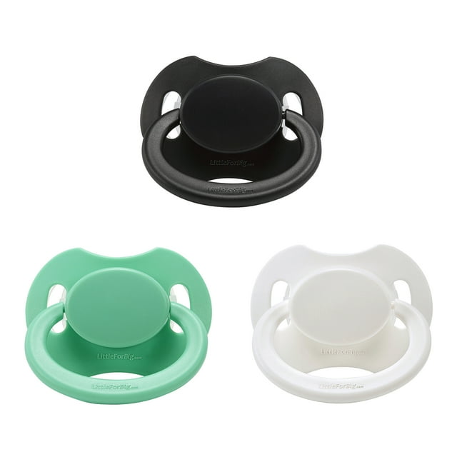 LittleForBig Bigshield Generation-II Big Sized Pacifier 3 Paci Pack - Black,White,Green Littleforbig