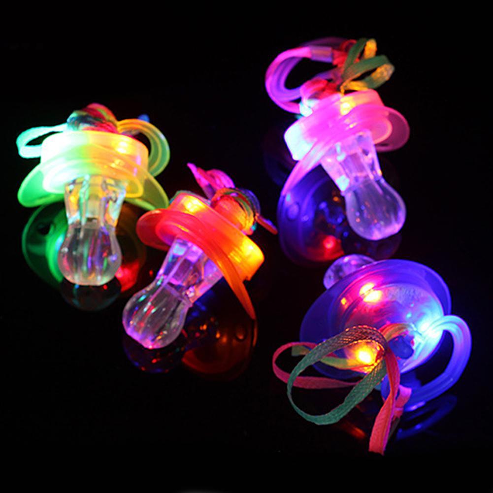 Light Up Pacifier LED Rave Party Supplise Glowing Whistle Lany Flashing Toy G6M7 VOPPV