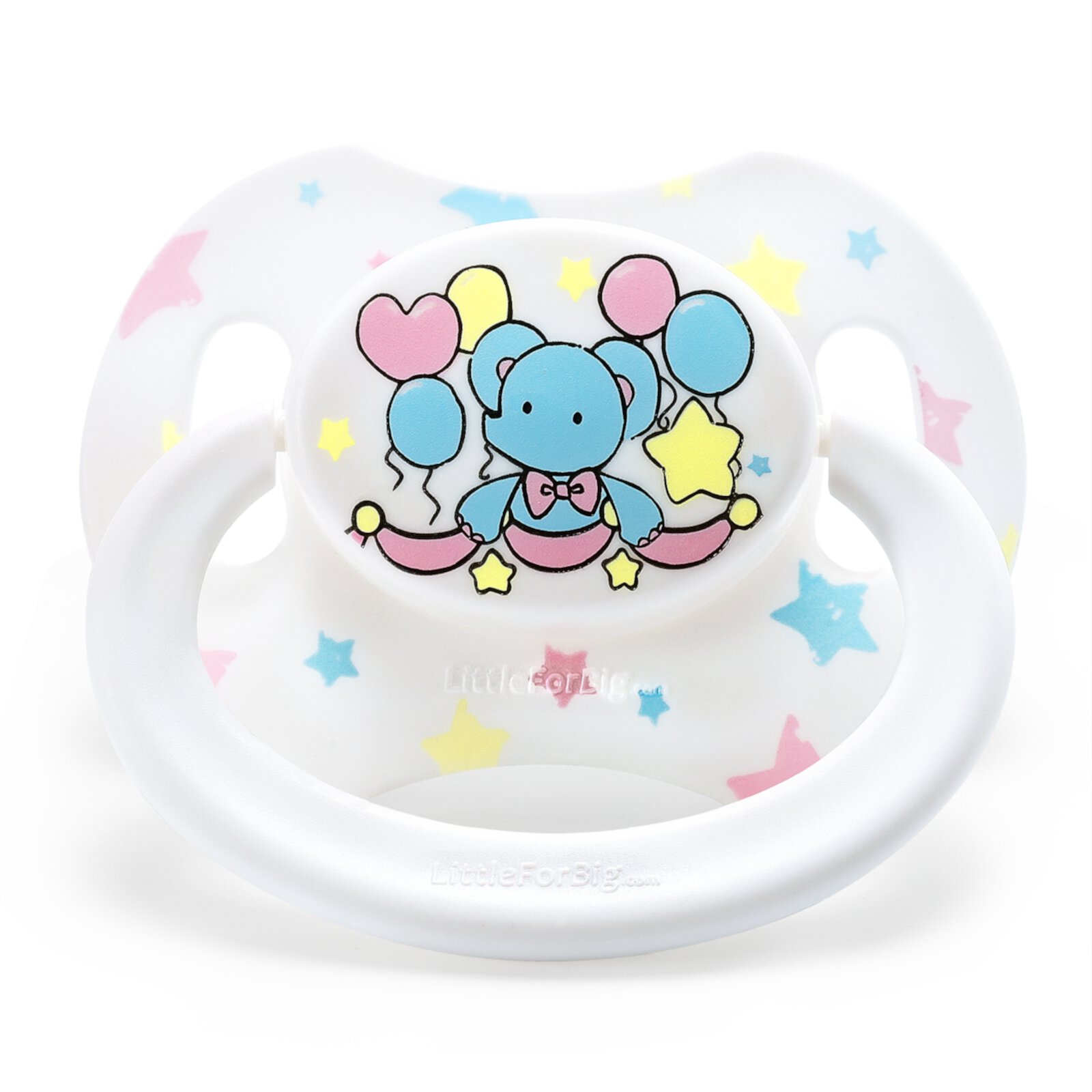 Littleforbig Bigshield Generation-II Adult Sized Pacifier White Little Circus Elephant Pattern Littleforbig