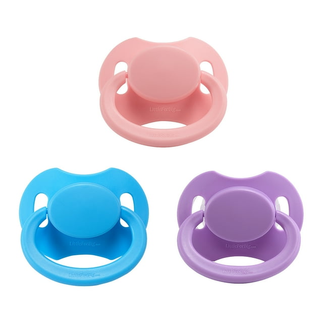 LittleForBig Bigshield Generation-II Big Sized Pacifier 3 Paci Pack - Pink, Blue, Lavender Littleforbig