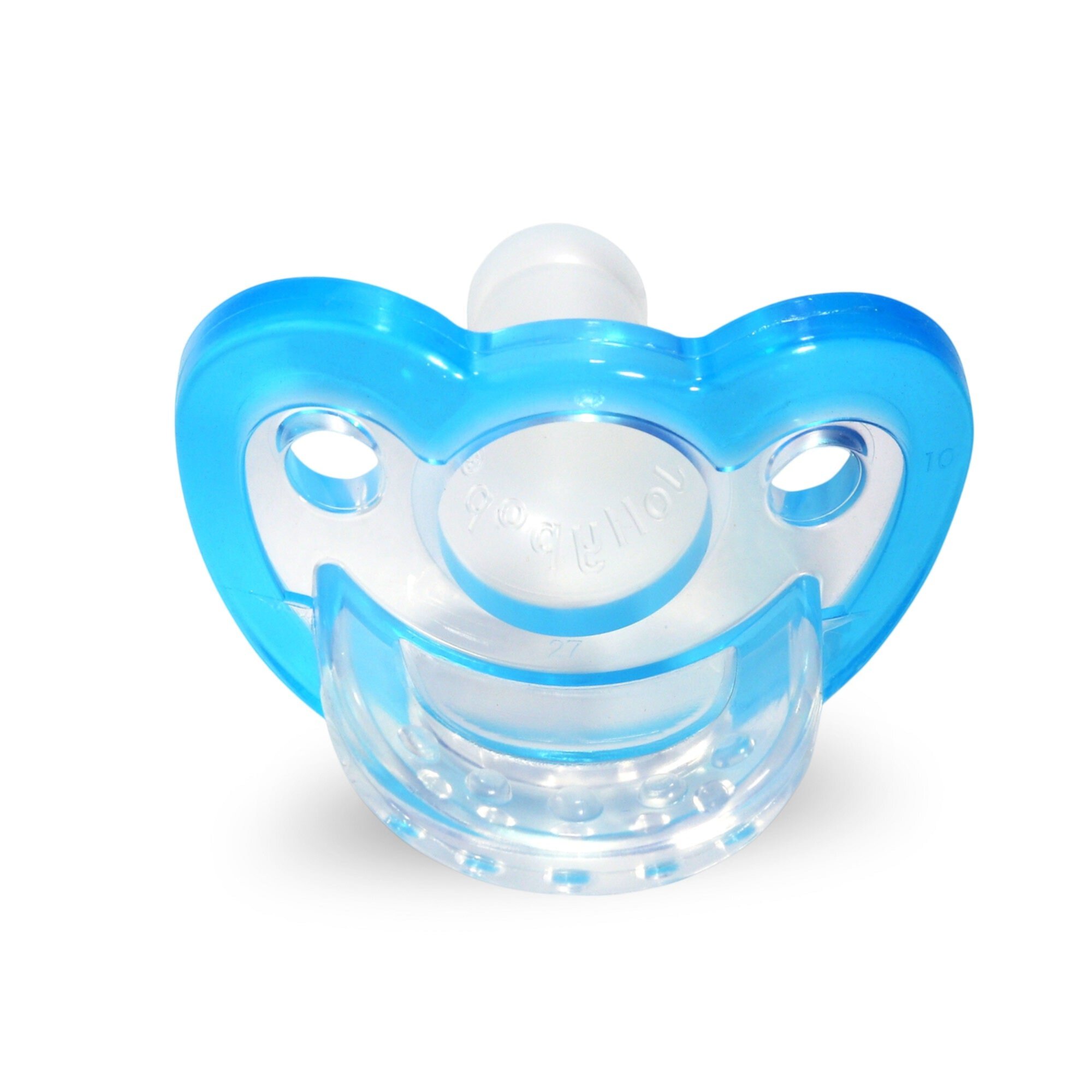 RaZbaby JollyPop Pacifier 3m+ (2-Pack) | Safe, Soft, and Easy to Clean for Babies | USA Made | Blue RAZBaby