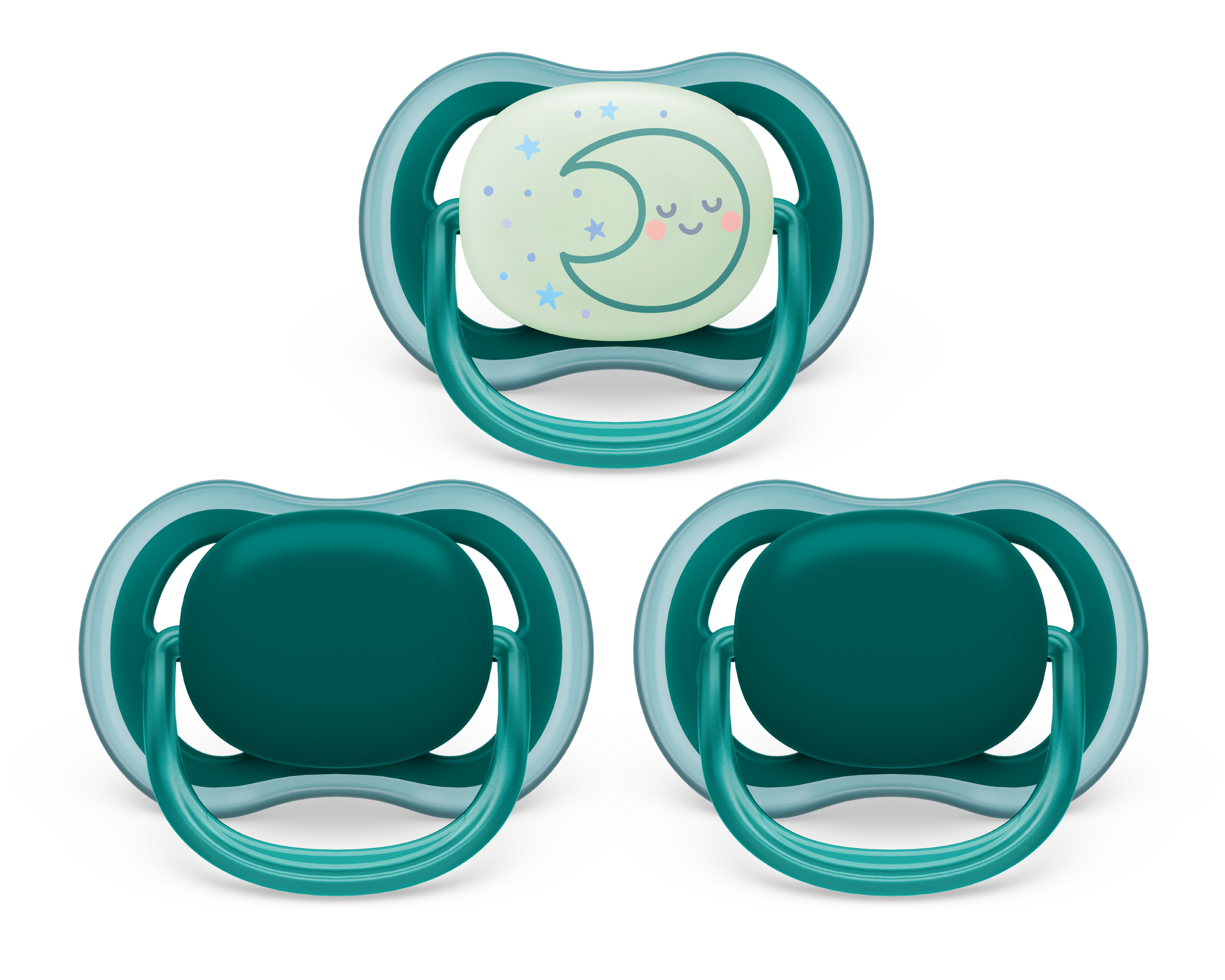 Philips Avent Ultra Air day time/night time Pacifier 6-18m, deep opal / sleeping moon, 3 pack, SCF085/68 Philips Avent