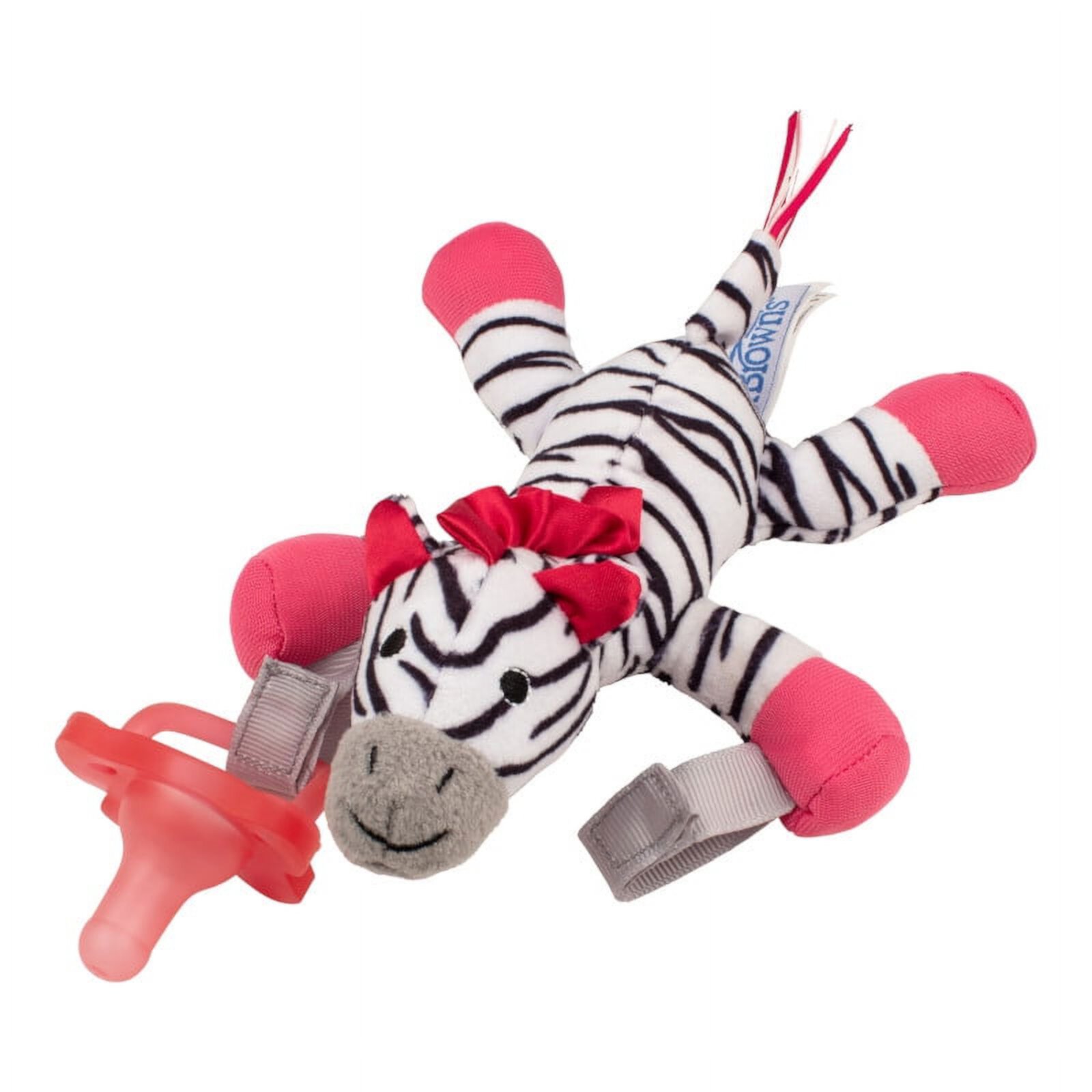 Dr. Brown's Lovey Pacifier and Teether Holder, 0-6m, Zebra With Pink Pacifier Visit the Dr. Brown's Store