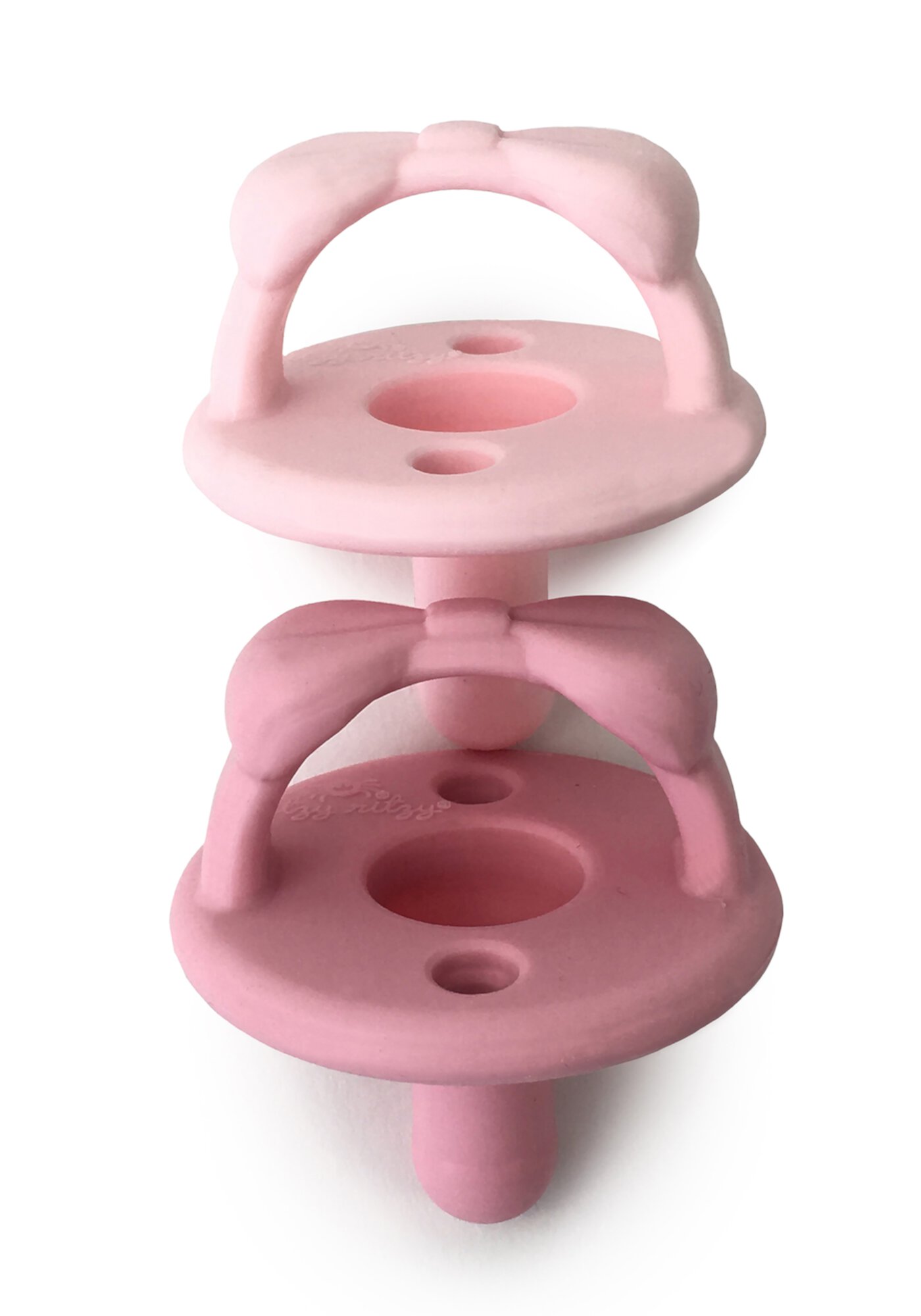 Itzy Ritzy Sweetie Soother Pacifier Set of 2 - Silicone with Collapsible Handle & Two Air Holes Pink Itzy Ritzy