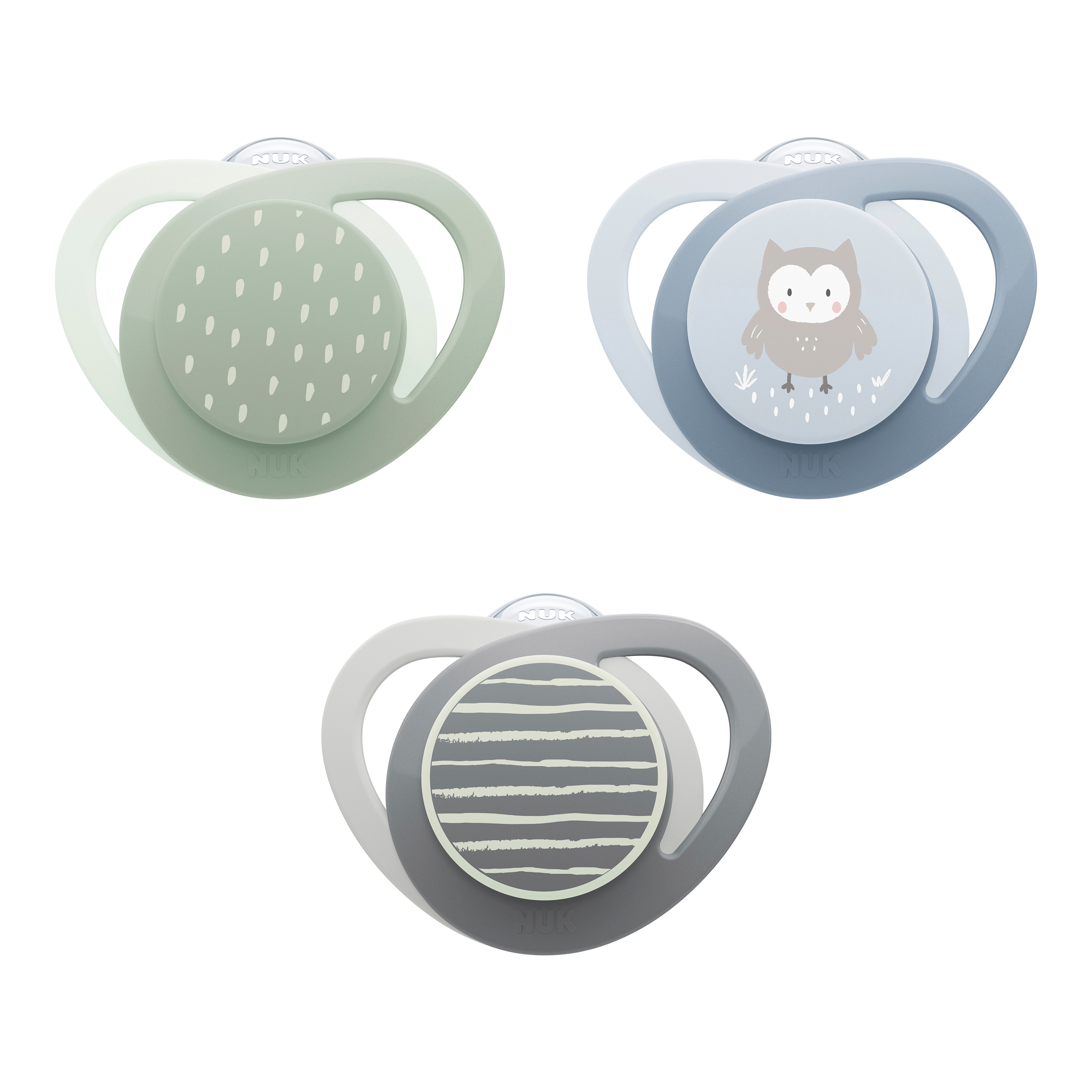 NUK Orthodontic Pacifier, Neutral, 0-6 Months, 3-Pack, Unisex NUK