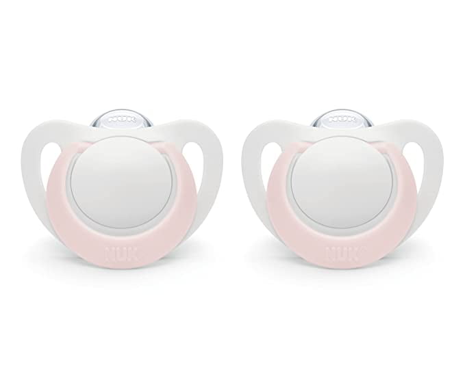 NUK Newborn Orthodontic Pacifiers, Girl, 0-2 Months, 2-Pack NUK