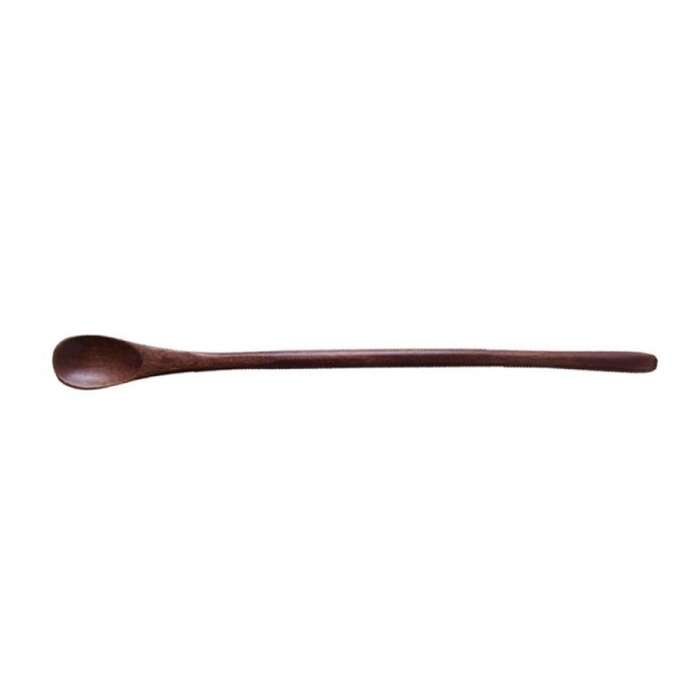 1pc Long Handle Wooden Mixing Spoon Dessert Ice Cream Coffee Stirring Spoon Kitchen Tableware for Soup Cooking Mixing Stirr Popvcly