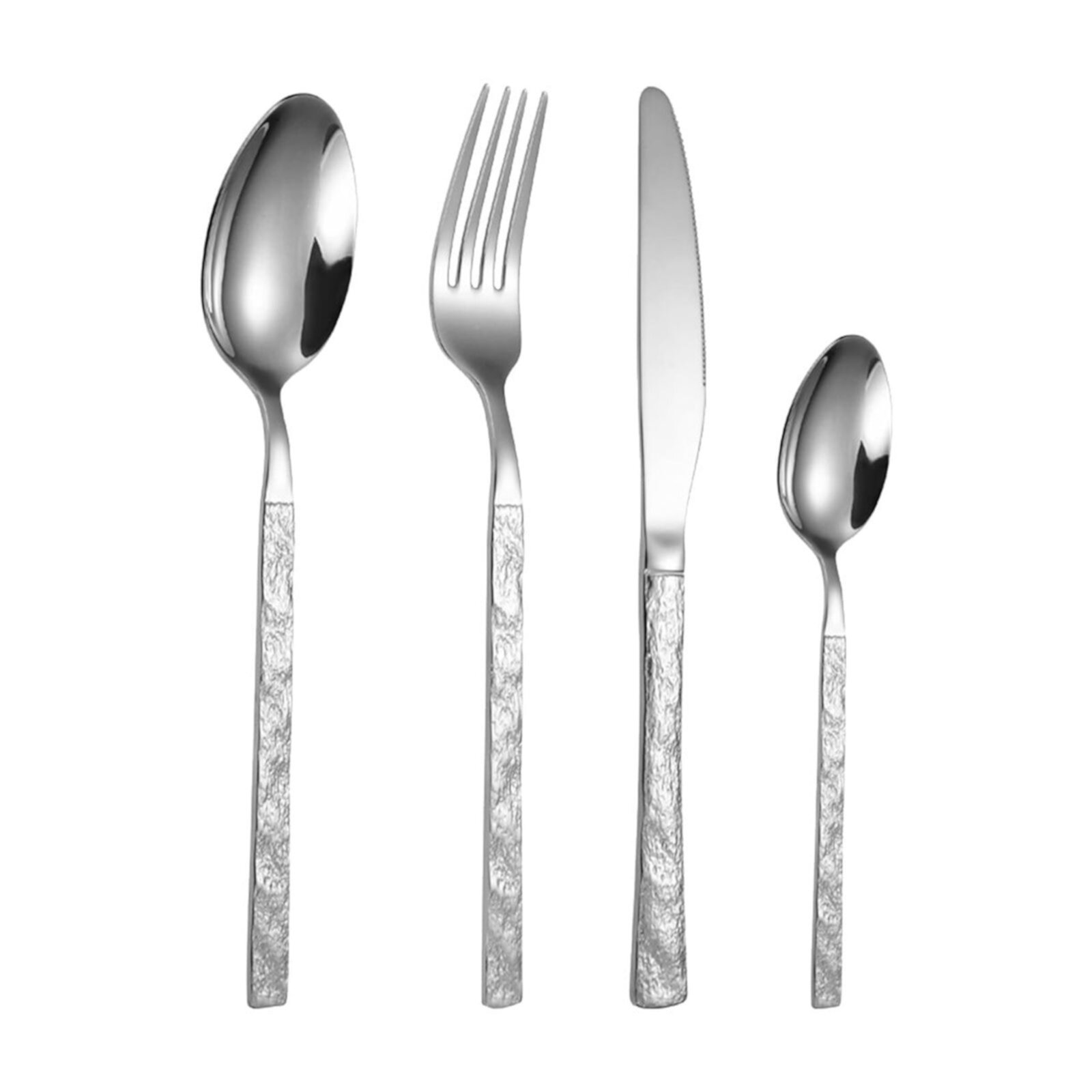 XYAIYT Premium Stainless Steel Cutlery Set with Stone Handles - 4-Piece Knife, Fork, Spoon & Teaspoon - Durable, Elegant & Perfect for Dining XYAIYT