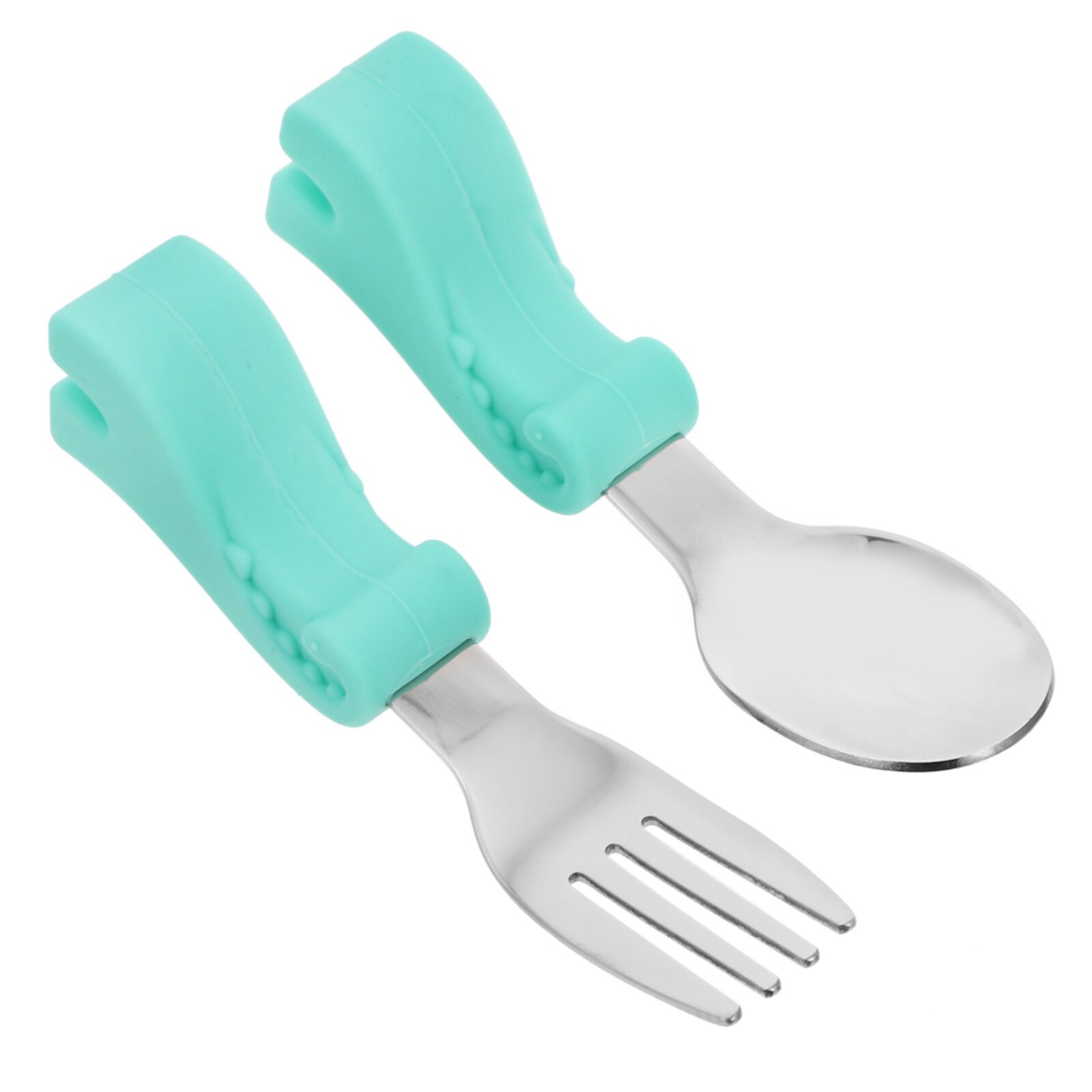 Stainless Steel  Fork and Spoon Set  Training Utensils Self Feeding Toddler Utensil Set PINXOR