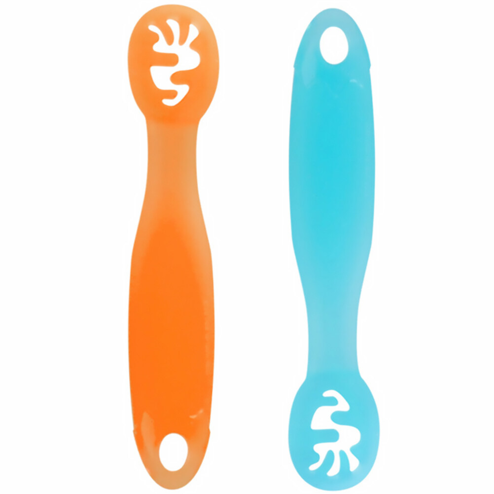 NUOLUX 2PCS Lovely Baby Learning Spoons Utensils Set Adorable Toddler Tableware NUOLUX