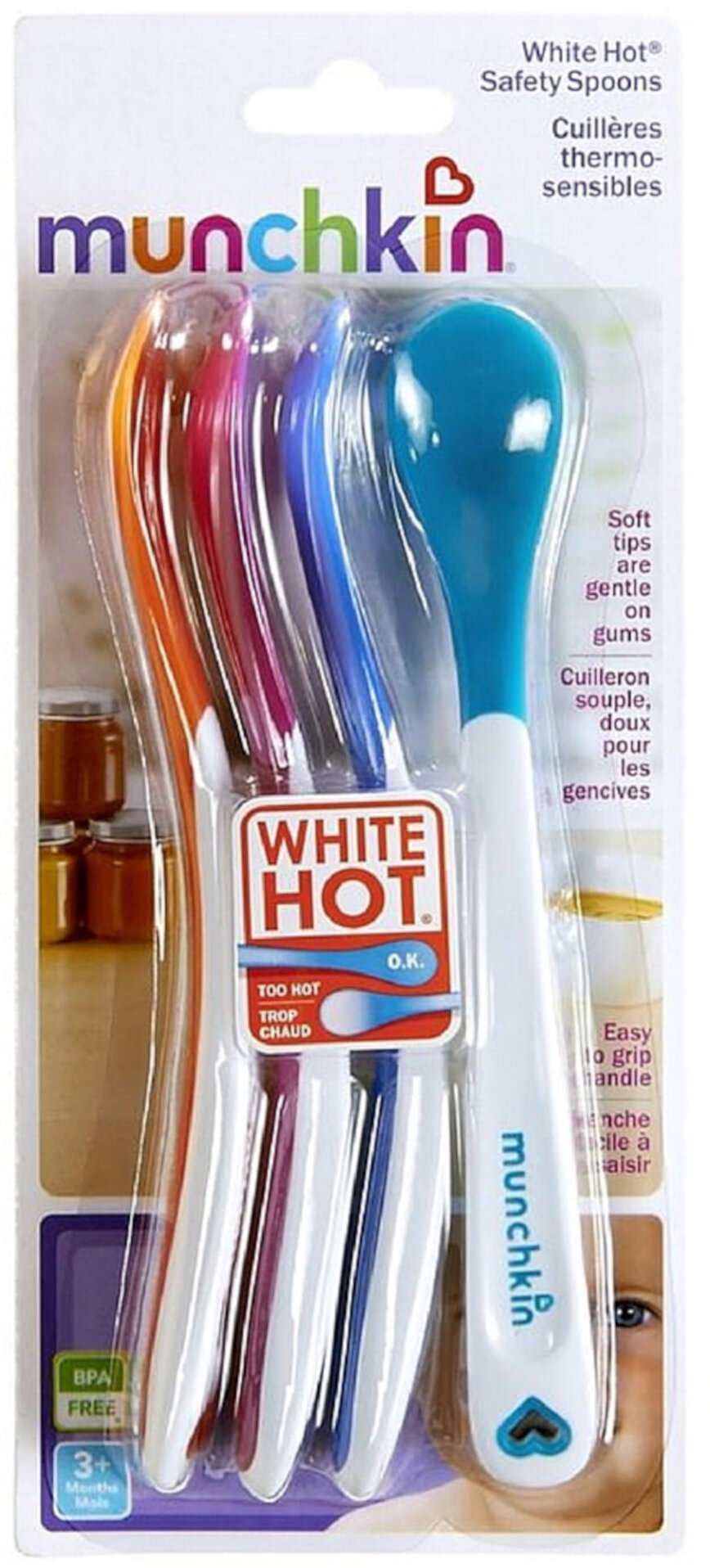 Munchkin White Hot Safety Spoons, Assorted Colors 4 Each - (Pack of 4) Munchkin