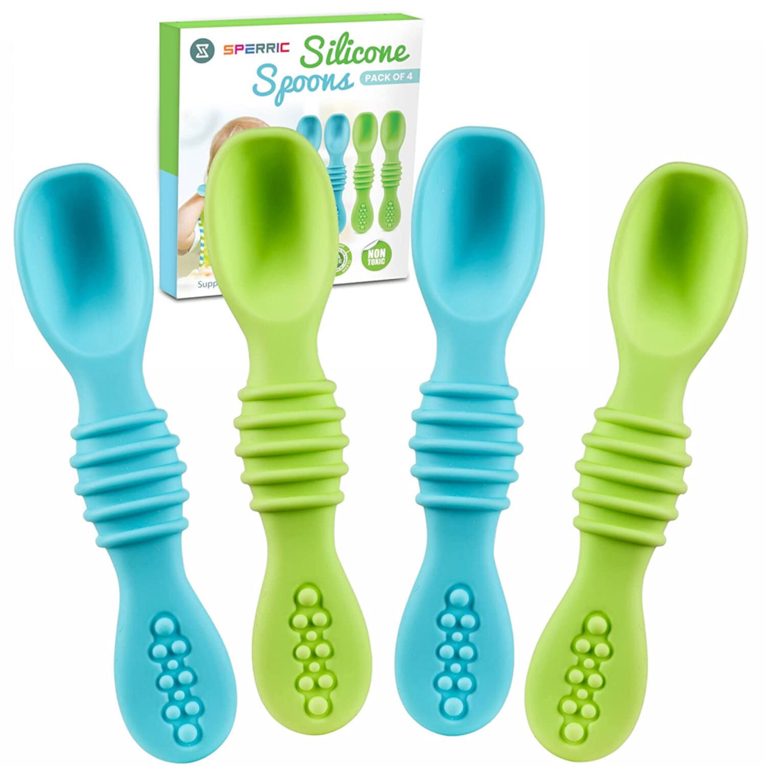 Silicone Baby Spoons for Baby Led Weaning Sperric