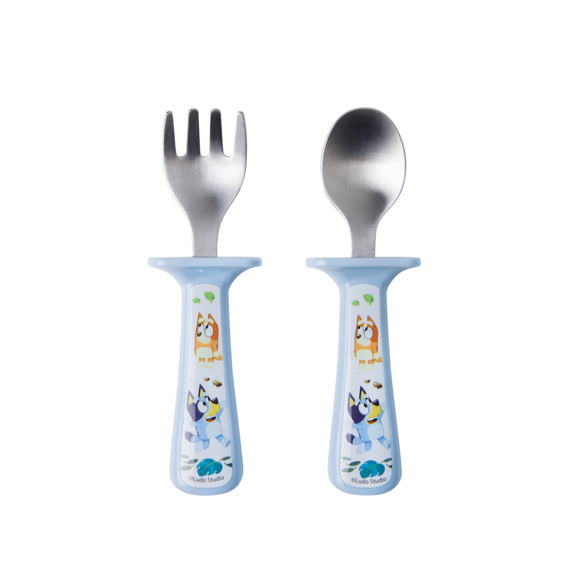 The First Years Bluey Toddler Silverware 2 Pk with Handle Guards - Ages 9 Months and up The First Years