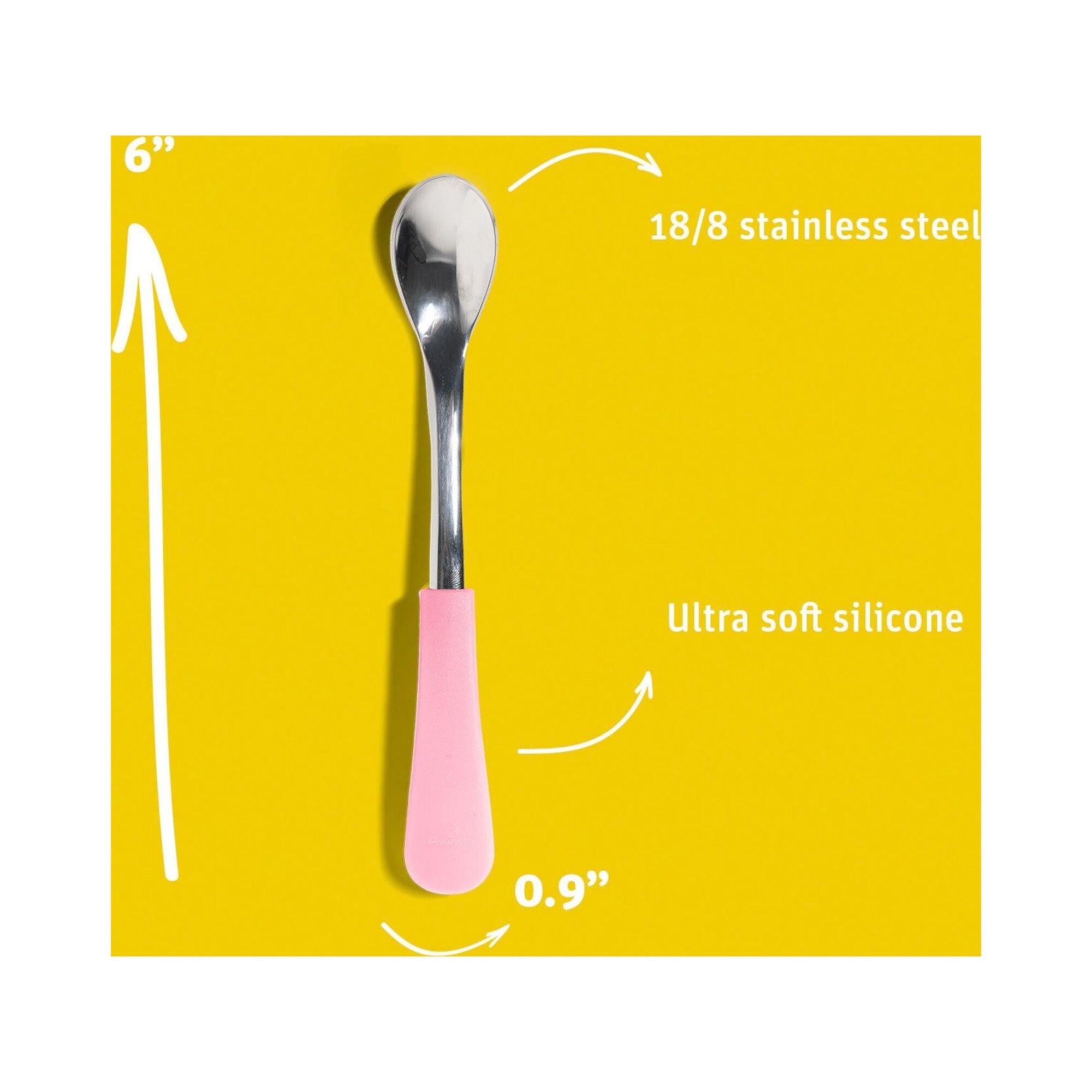 Stainless Steel Infant Single Spoon - BLW Baby Self Feeding Spoons | Thin - Long Avanchy