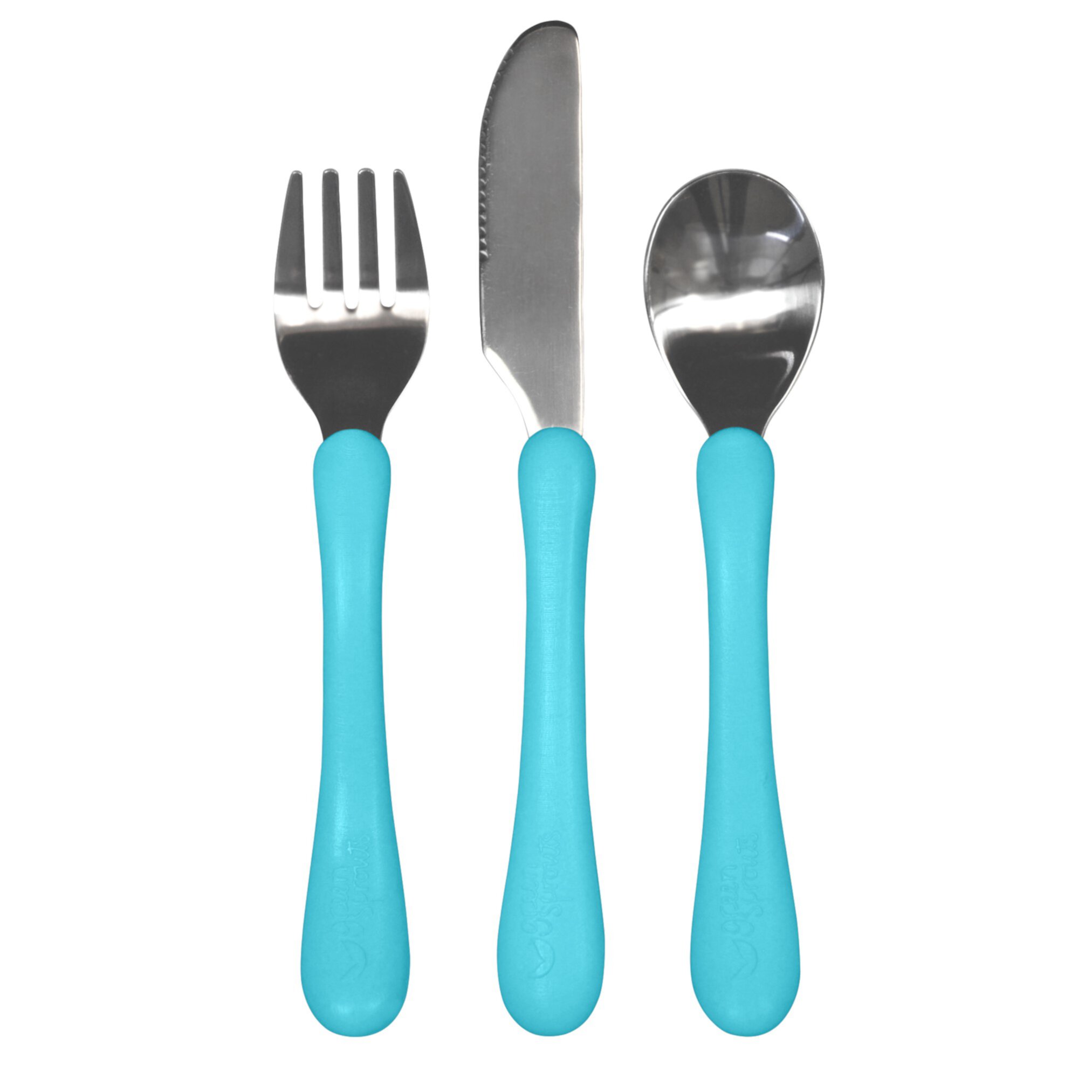 green sprouts Learning Cutlery Set-Aqua-12mo+ Green sprouts