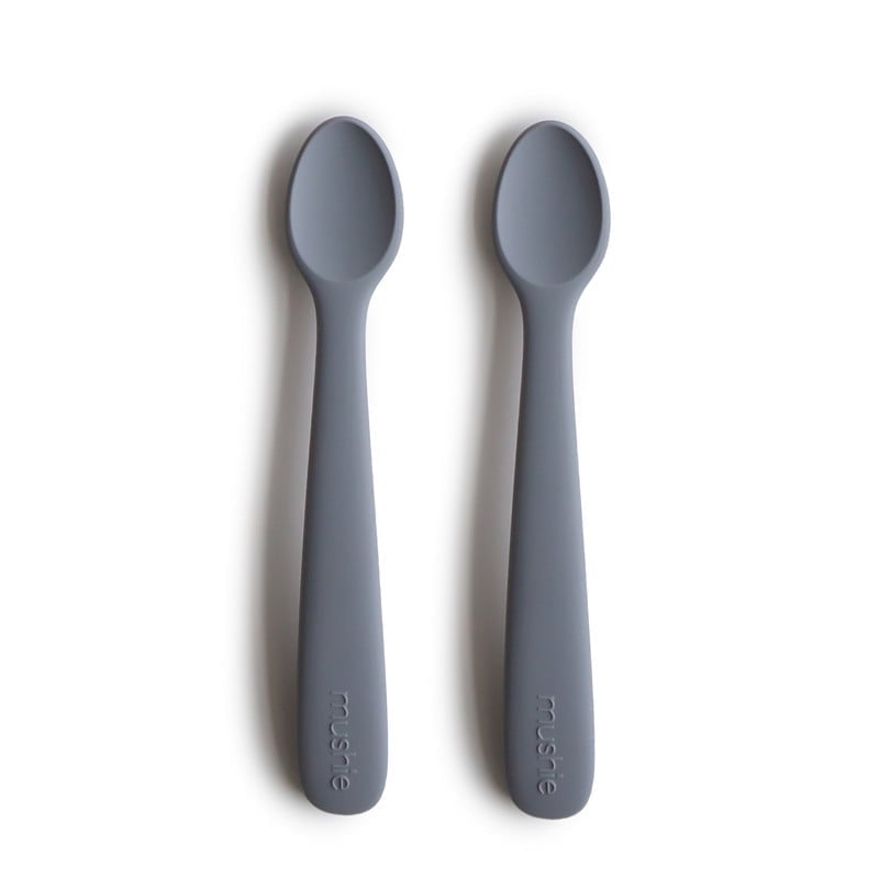 Mushie Silicone Baby Feeding Spoons, 2-Pack (Tradewinds) – For Infants, BPA-Free, Soft and Flexible Mushie