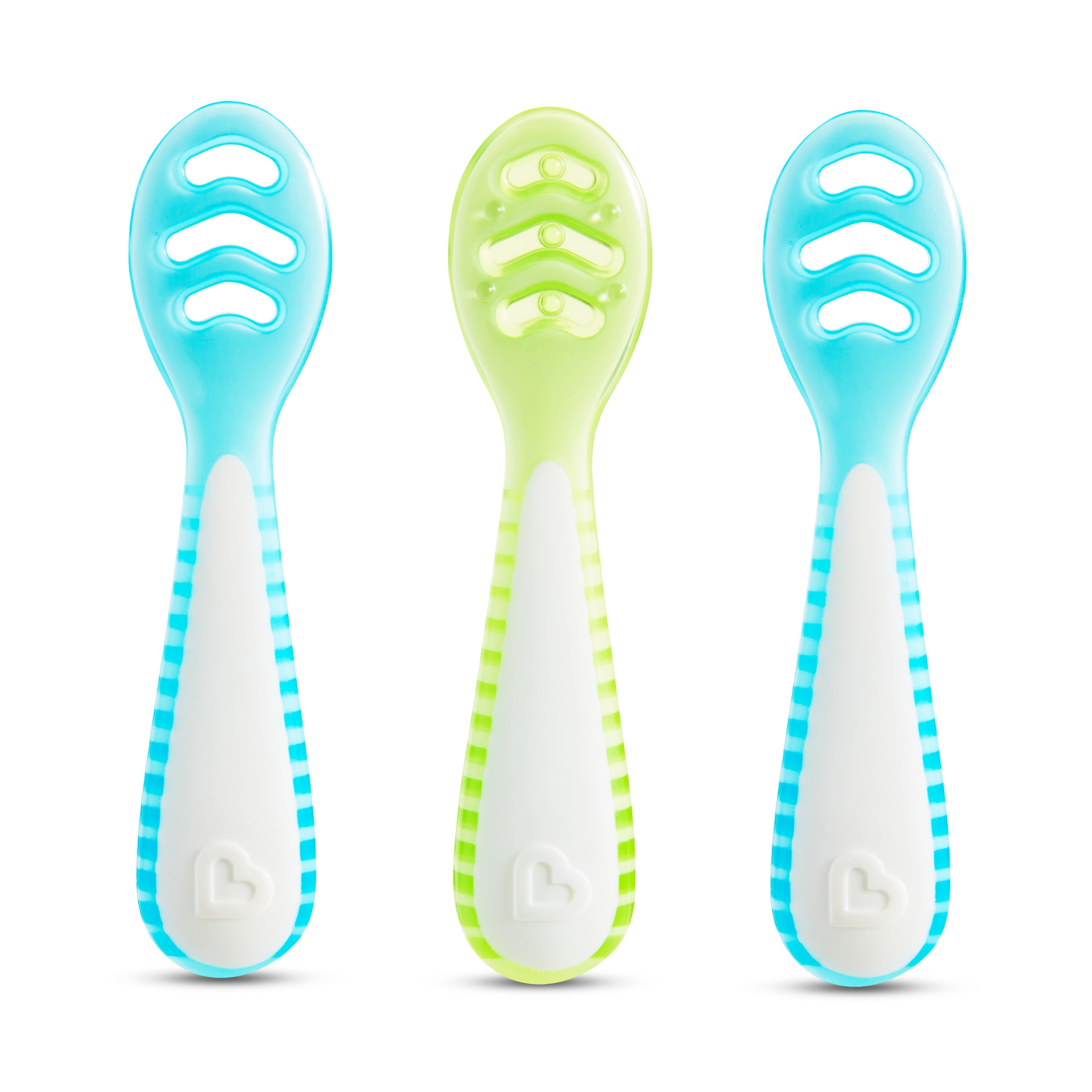 Munchkin® Gentle Dip™ Multistage First Infant Spoons, 3 Pack, Blue/Green, Unisex Munchkin